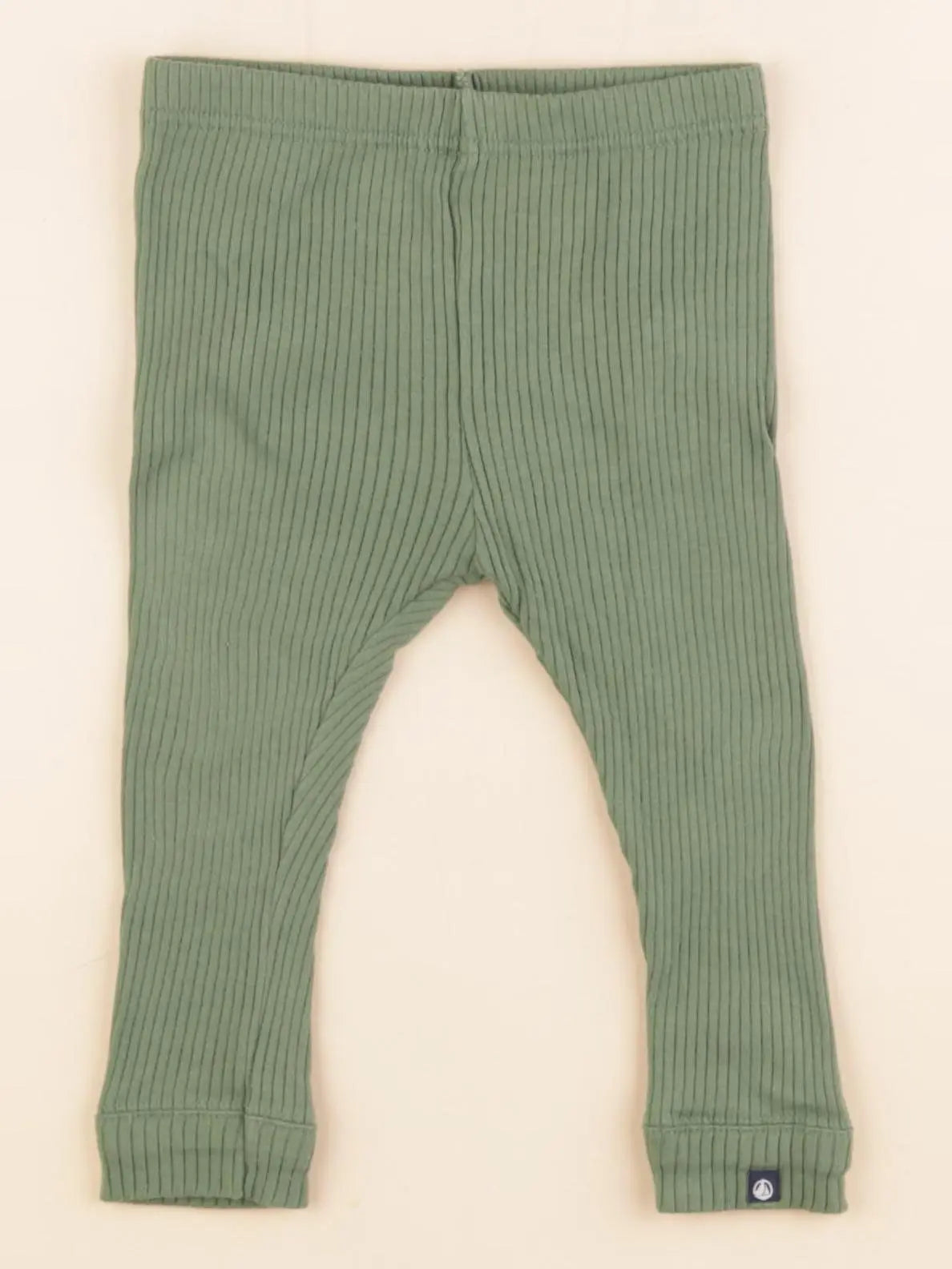 Petit Bateau - legging coton vert - 12 mois