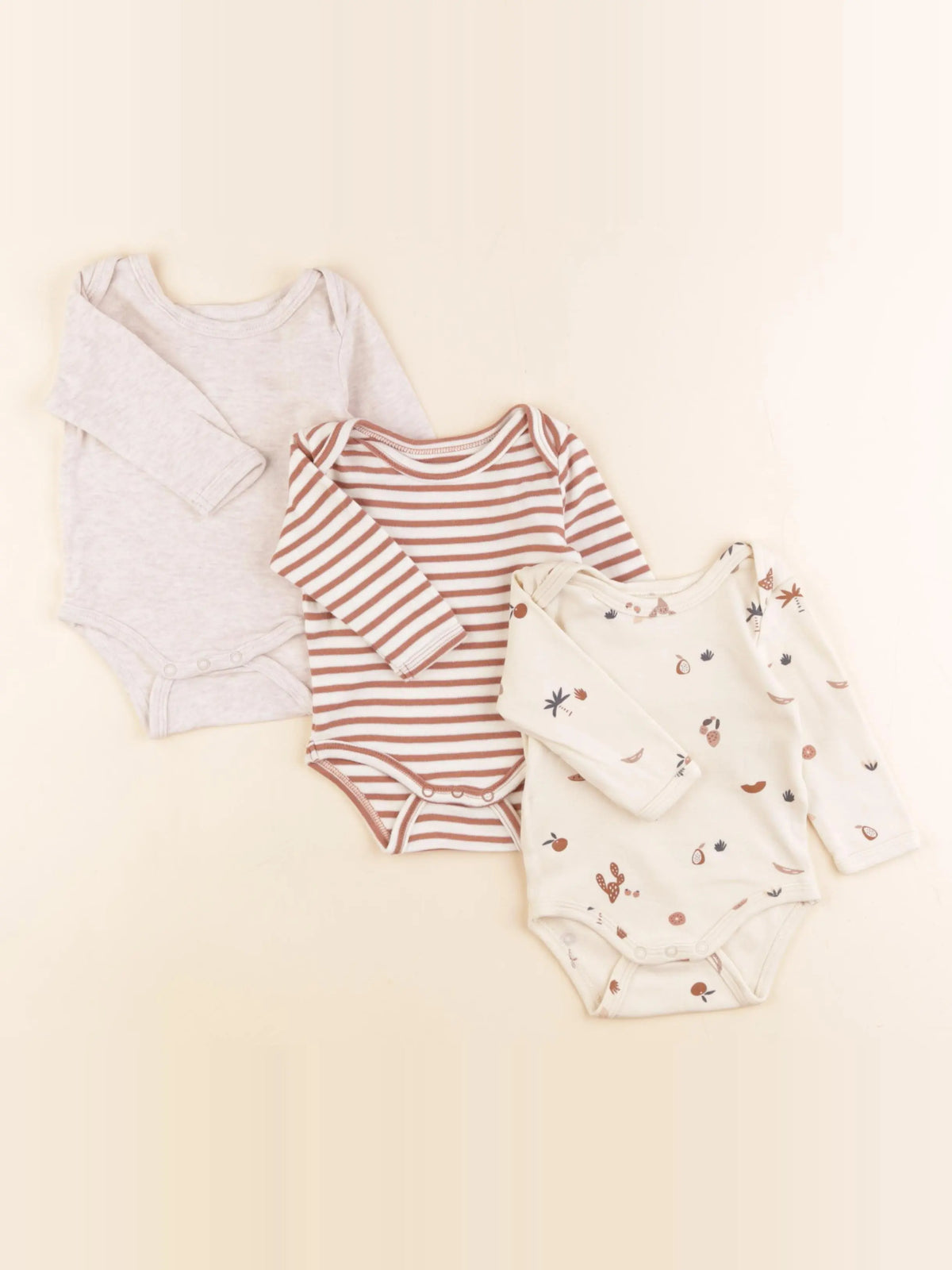 Vertbaudet - lot de 3 bodies en coton multicolore - 3 mois