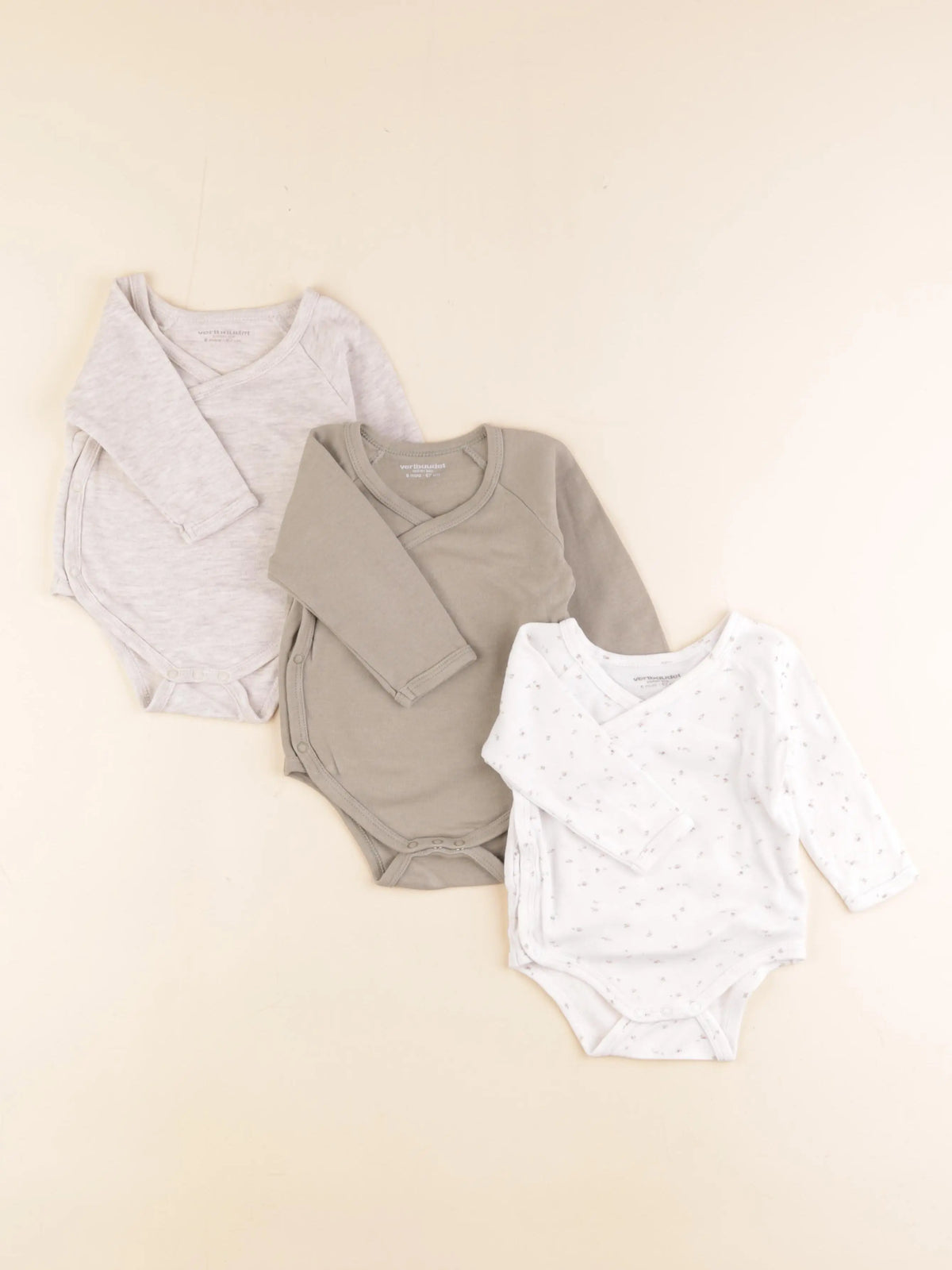 Vertbaudet - lot de 3 bodies en coton multicolore - 6 mois
