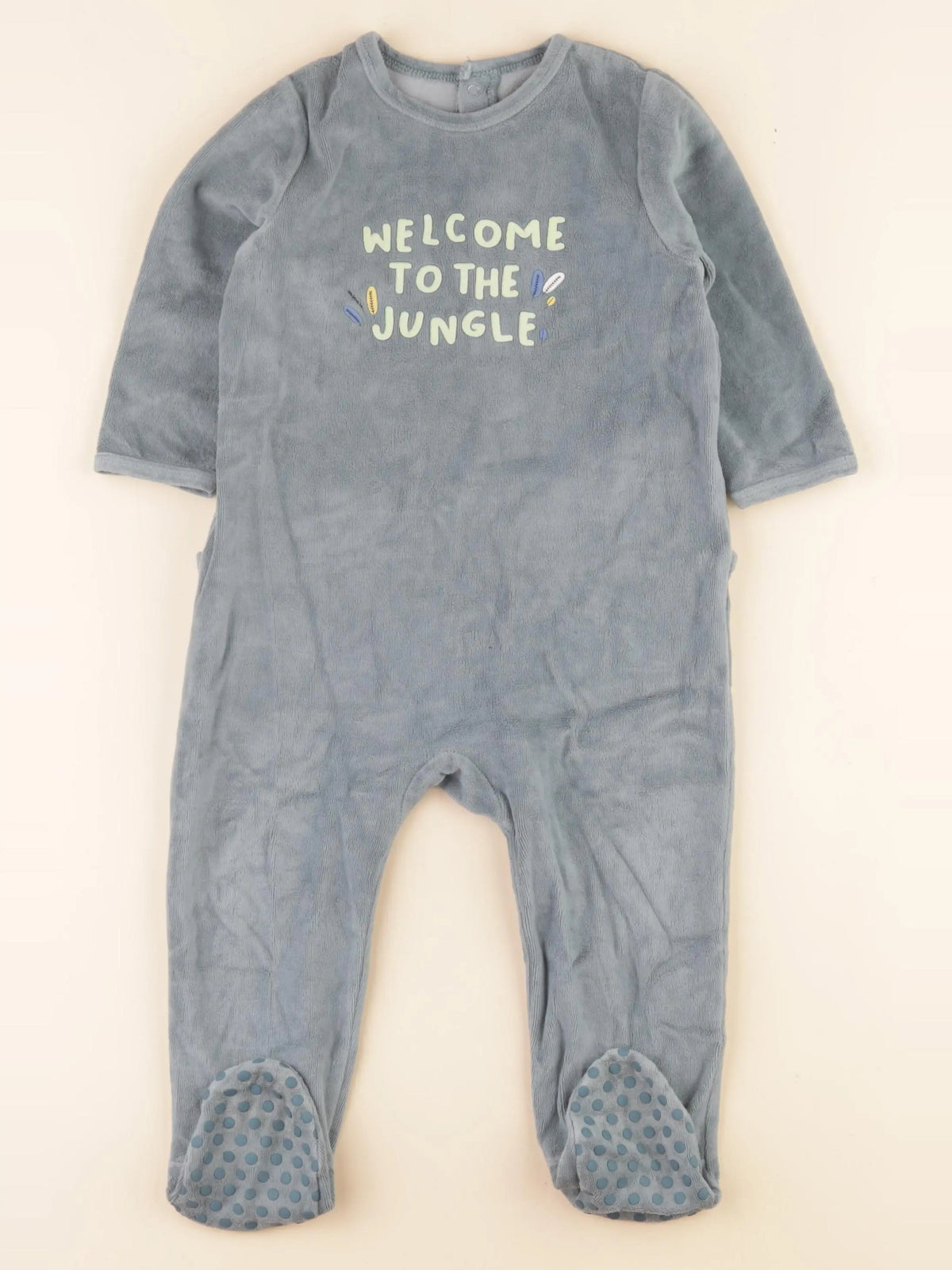 Vertbaudet - pyjama velours vert - 18 mois