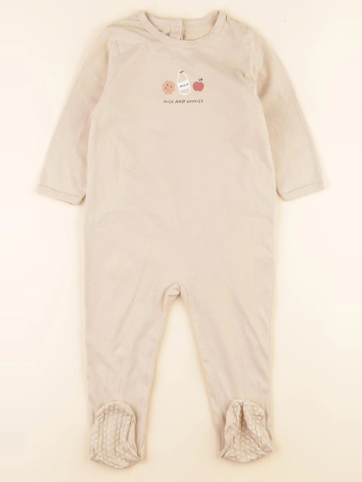 Vertbaudet - pyjama coton beige - 18 mois