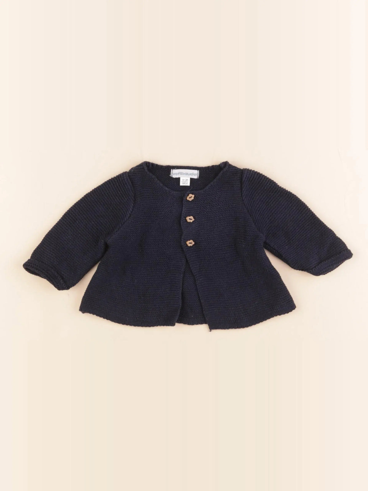 Vertbaudet - gilet bleu - 1 mois