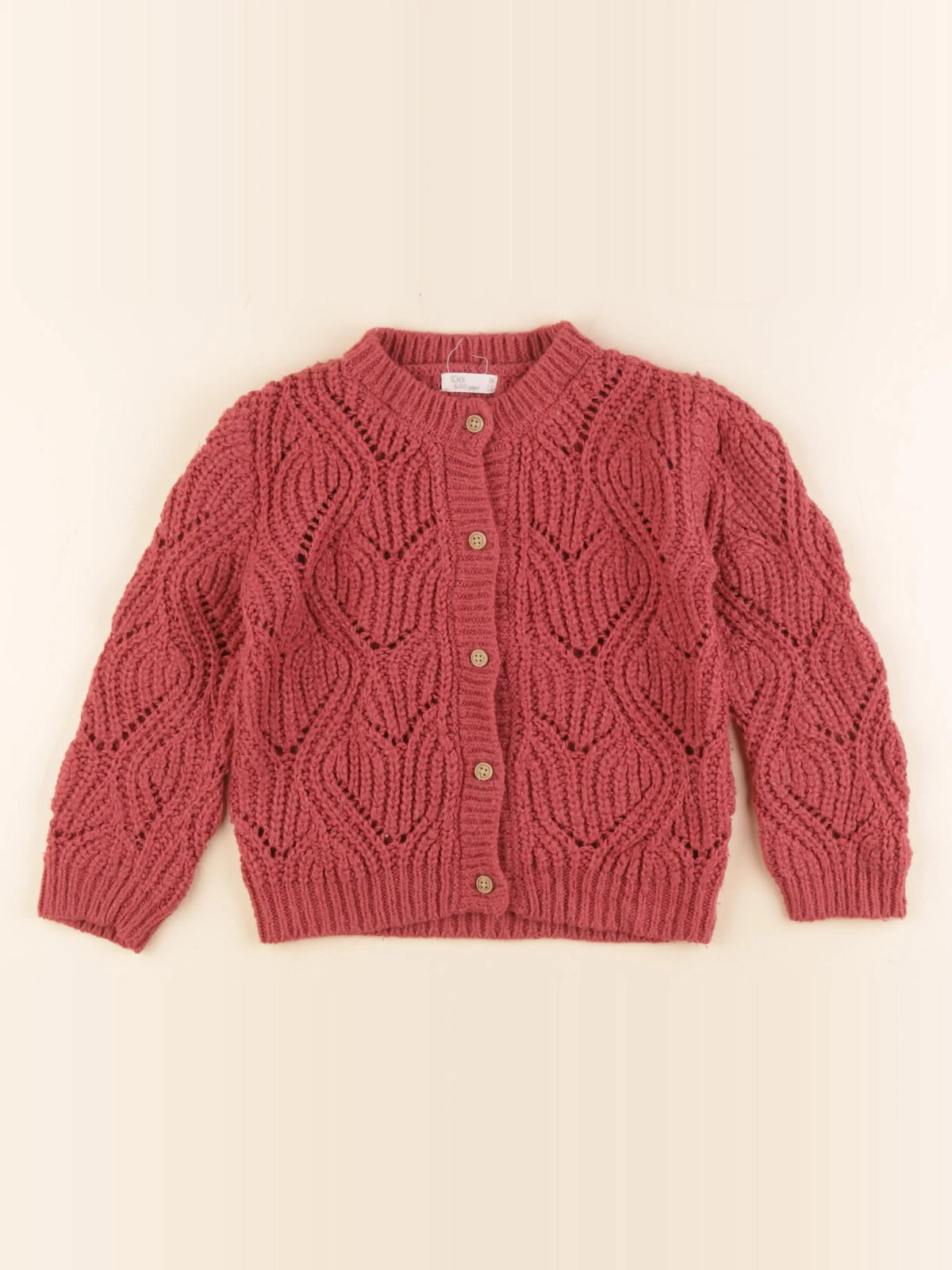 Little Cigogne - gilet rose - 6 ans