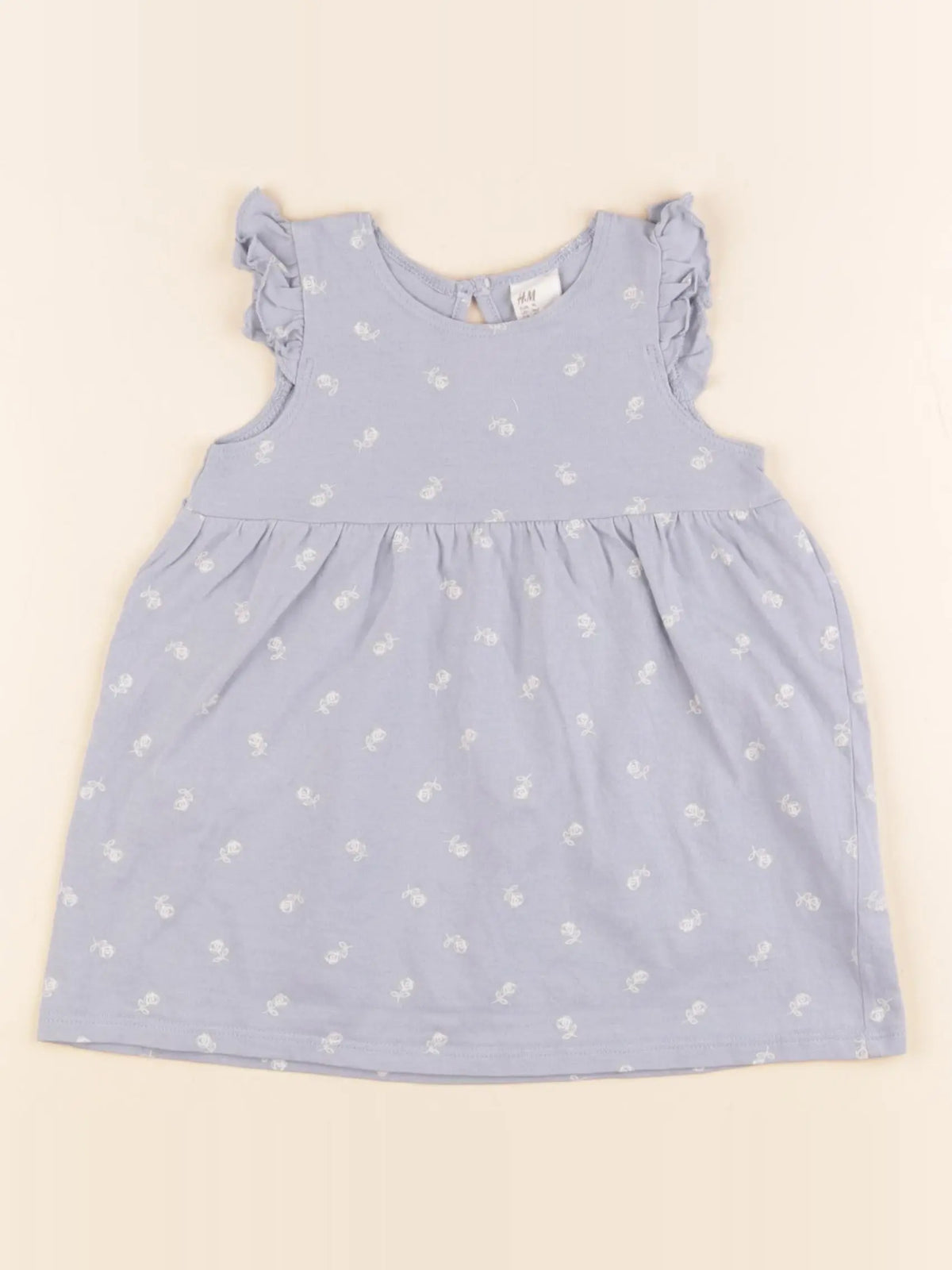 H&M - robe bleu - 6/9 mois