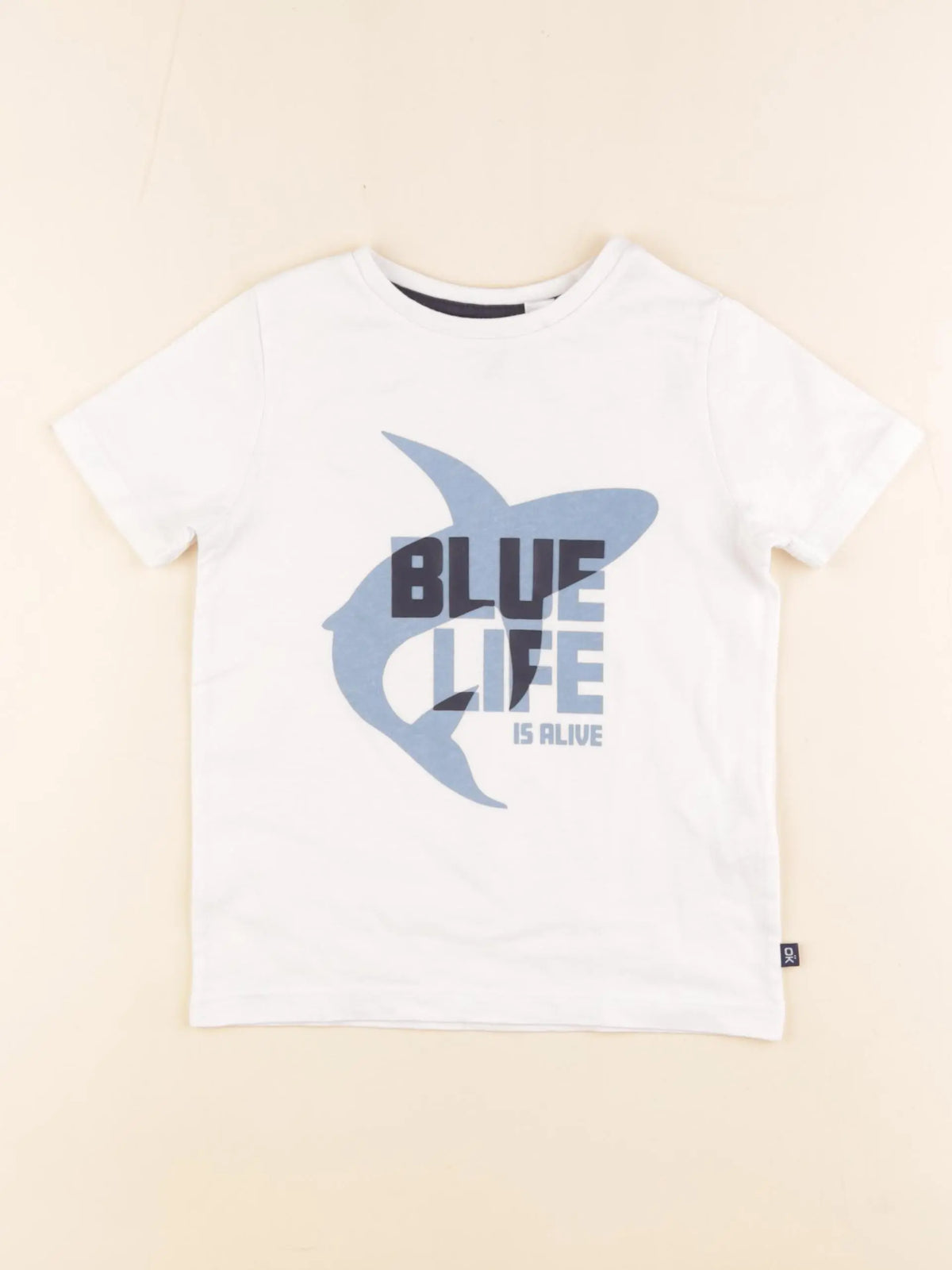 Okaidi - tee-shirt blanc, bleu - 3 ans