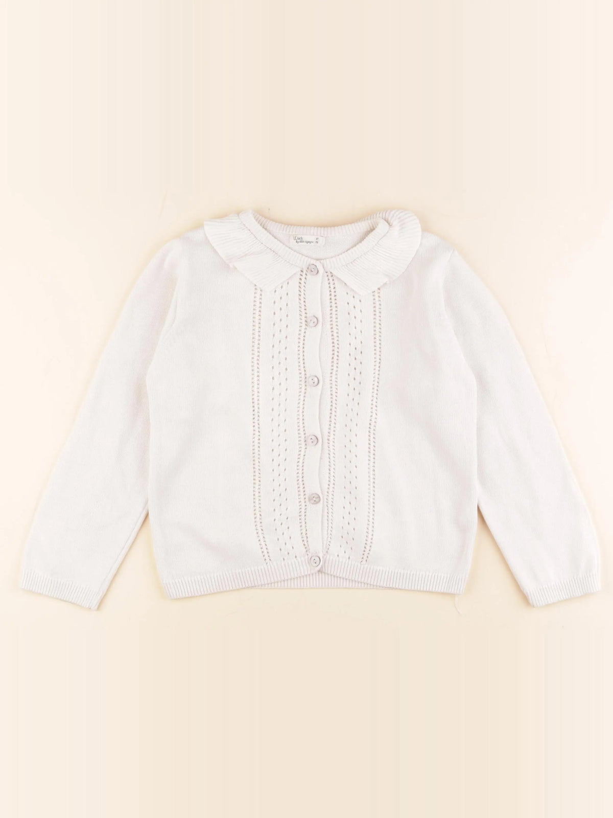 Little Cigogne - gilet beige - 6 ans