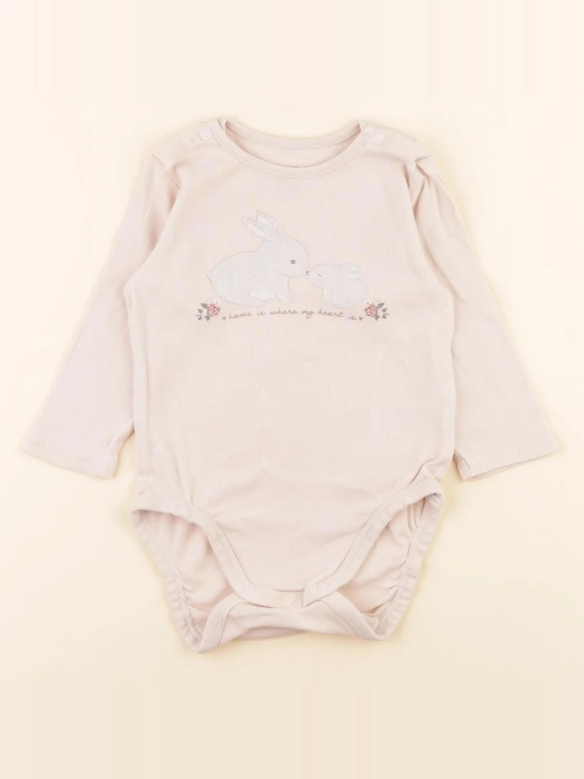 H&M - body beige - 4/6 mois