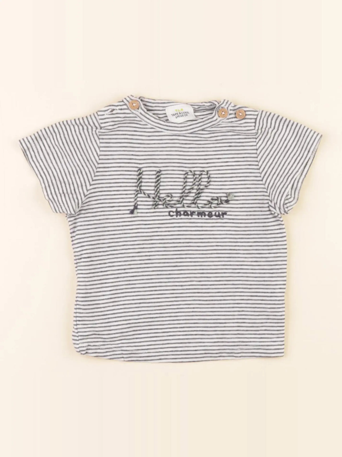 Tape à l'oeil - tee-shirt bleu - 6 mois