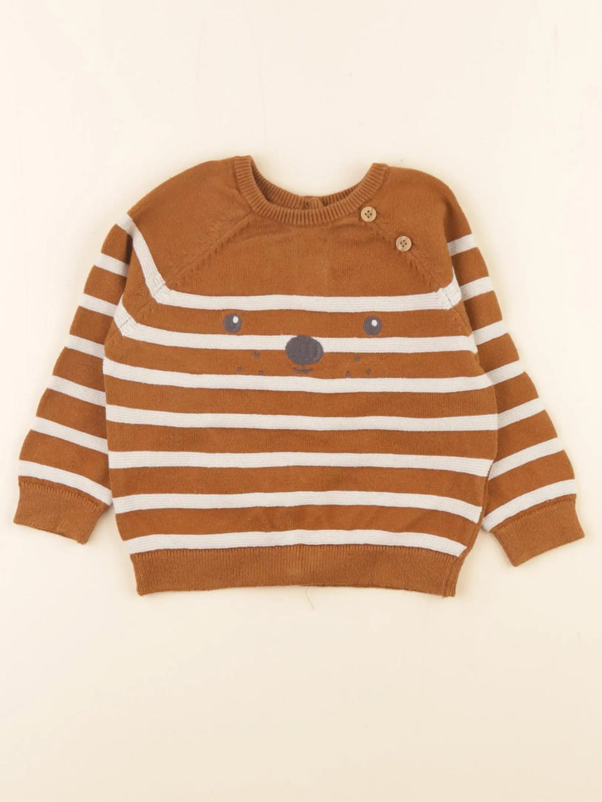 Vertbaudet - pull marron - 9 mois