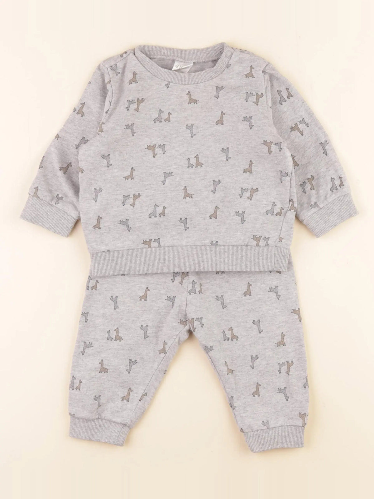 H&M - ensemble gris - 6/9 mois