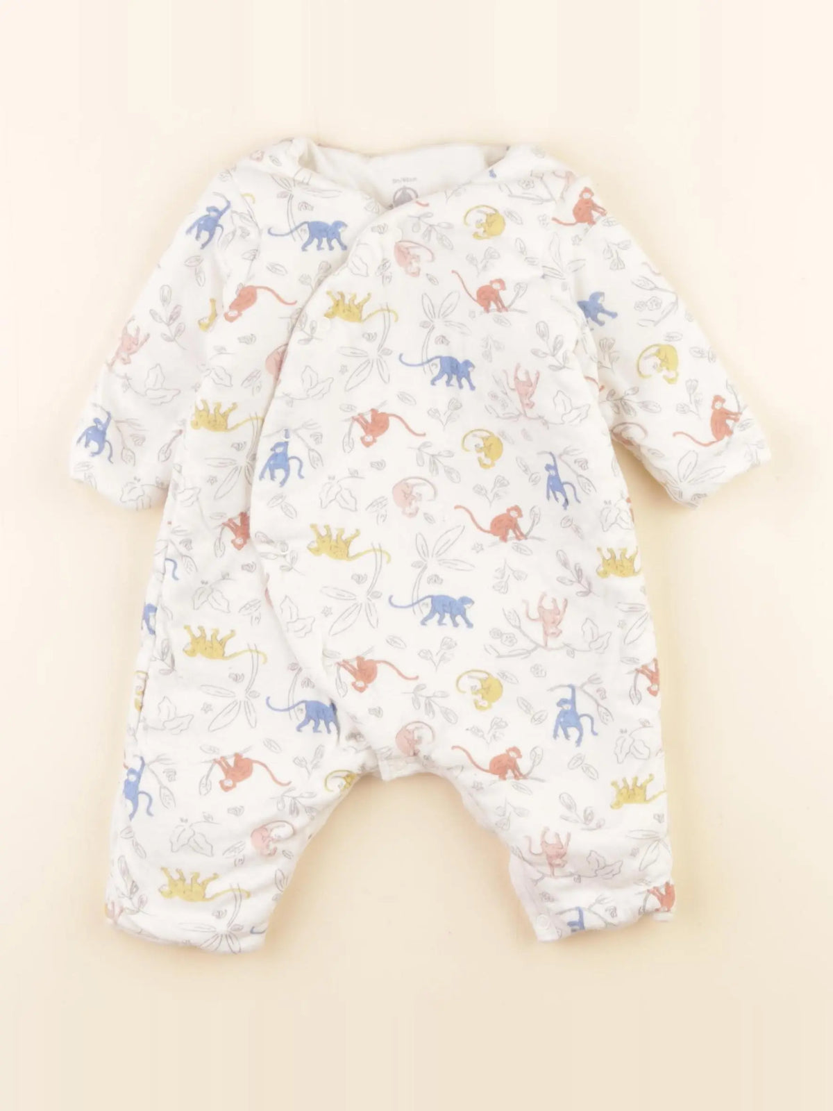 Petit Bateau - combinaison doublé blanc, multicolore - 3 mois