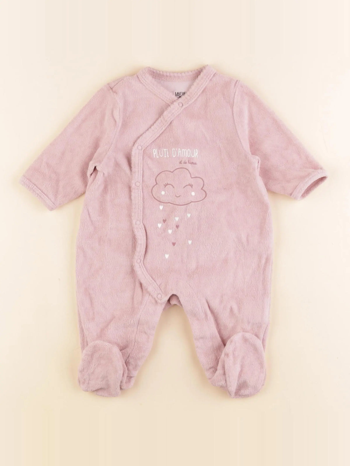La Redoute - pyjama velours rose - 3 mois