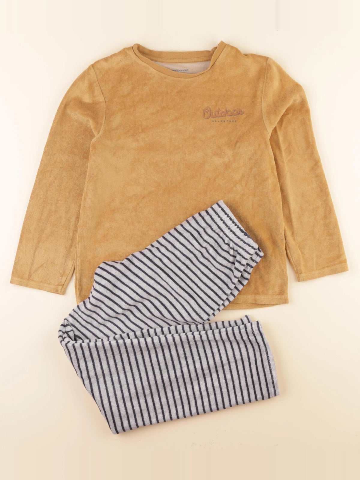 Vertbaudet - pyjama velours jaune - 10 ans
