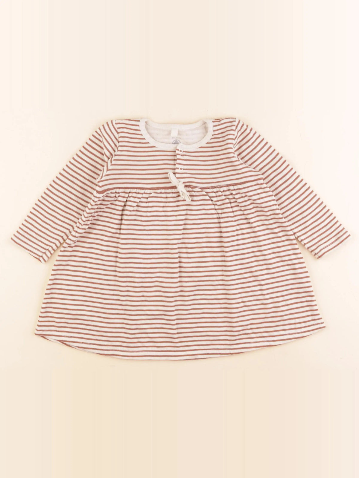 Petit Bateau - robe beige, marron - 24 mois