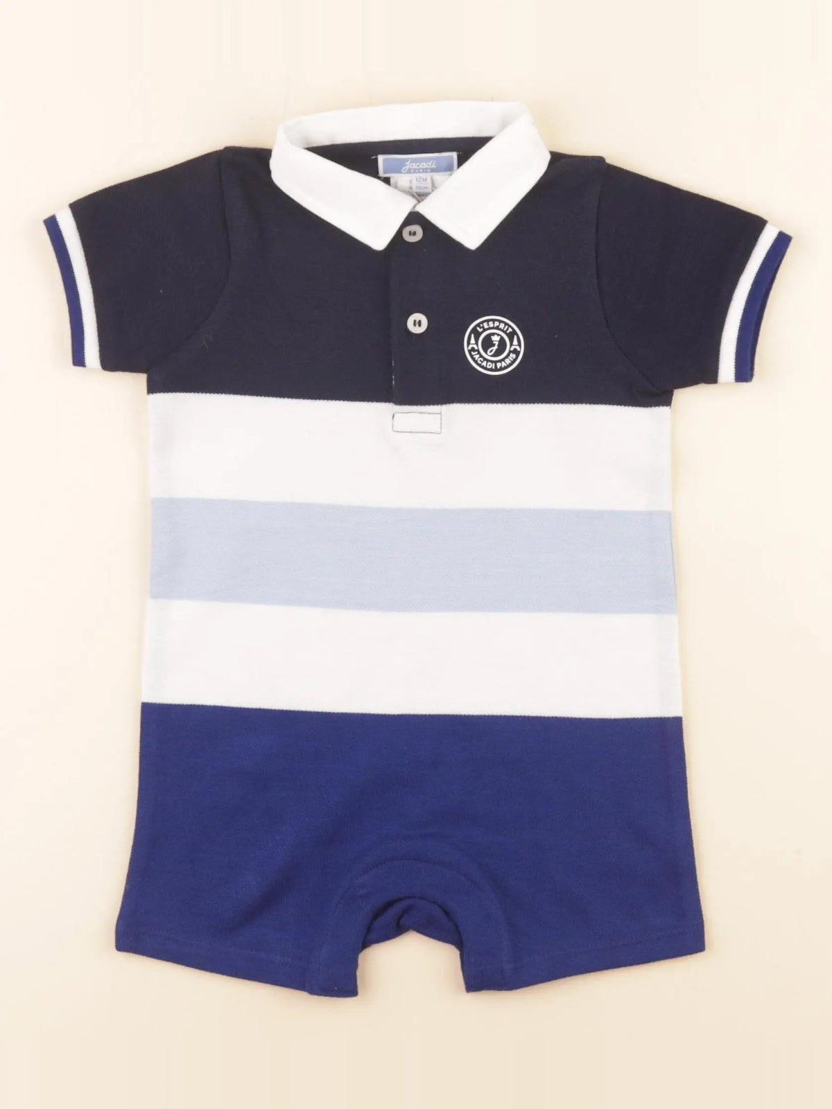 Jacadi - combinaison blanc, bleu - 12 mois