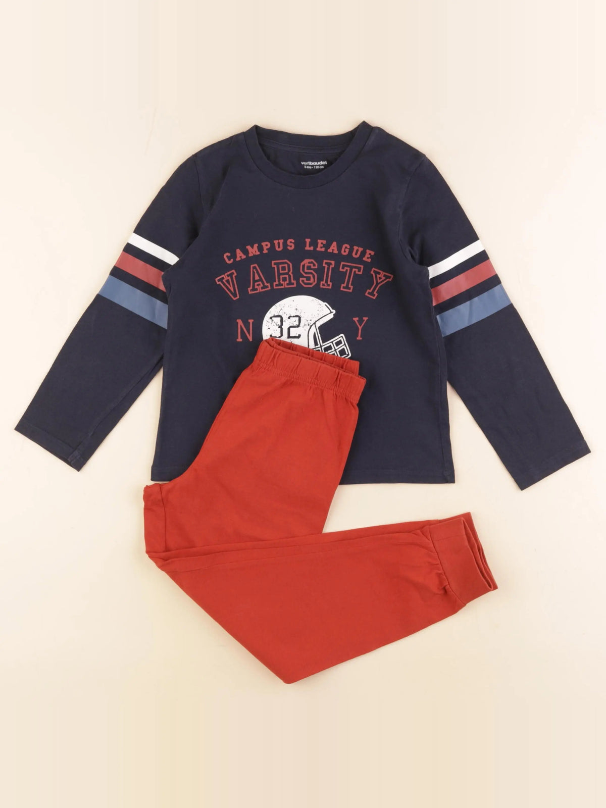 Vertbaudet - pyjama coton bleu - 5 ans