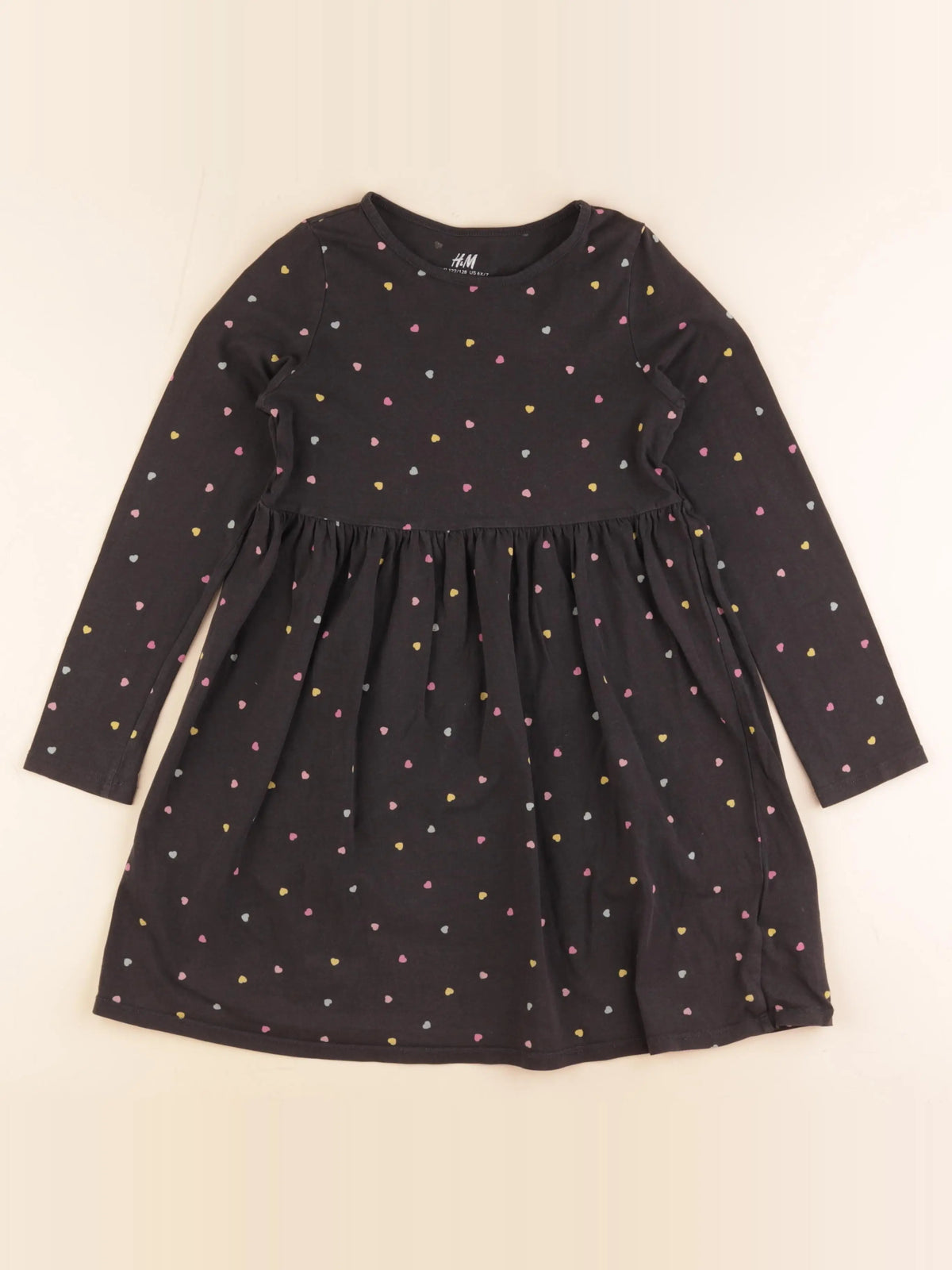 H&M - robe gris - 7/8 ans