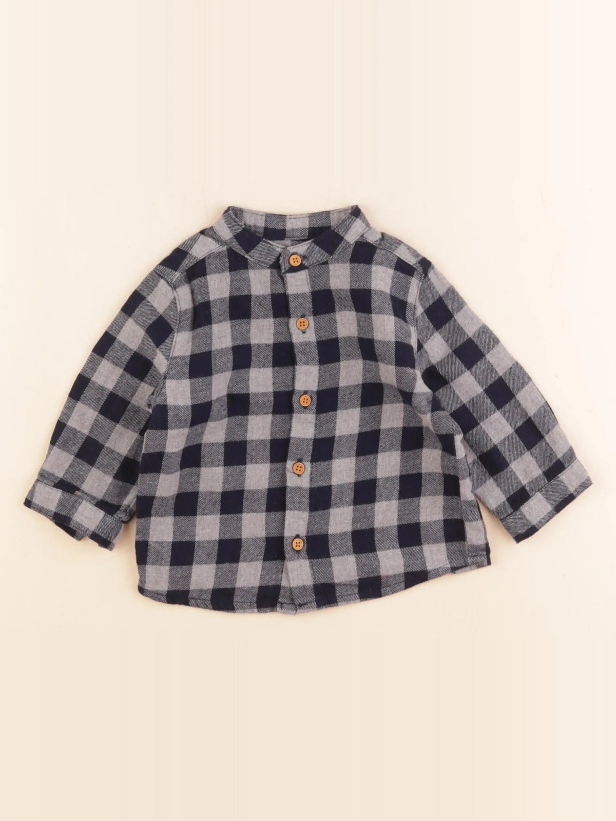 Boutchou - chemise bleu, gris - 6 mois