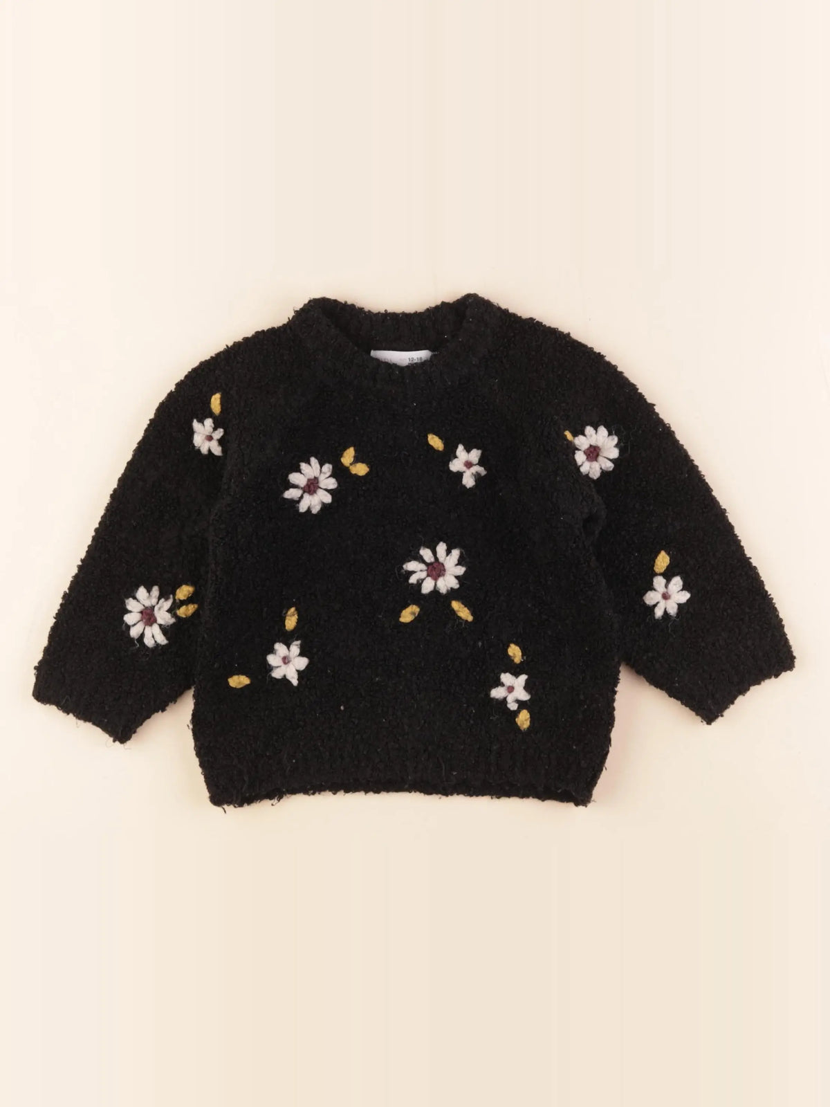 Zara - pull noir - 12/18 mois