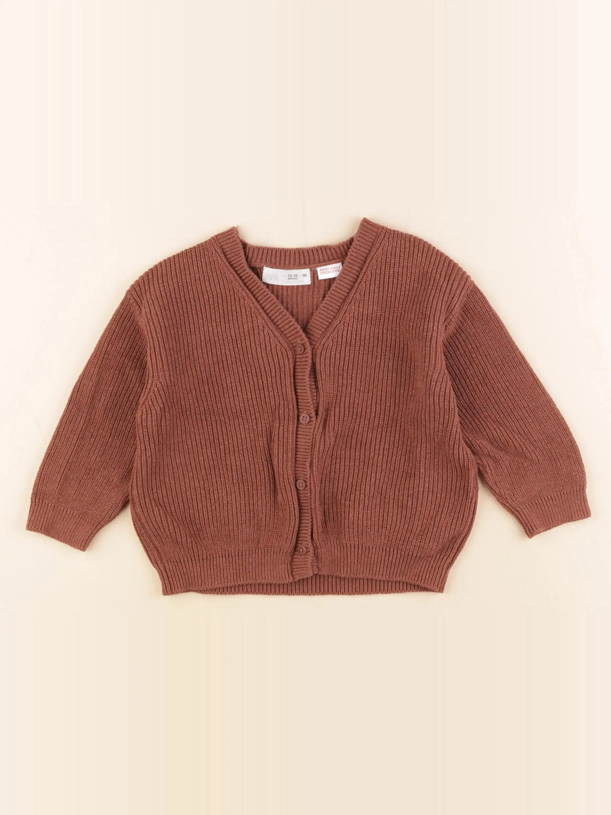Zara - gilet marron - 12/18 mois