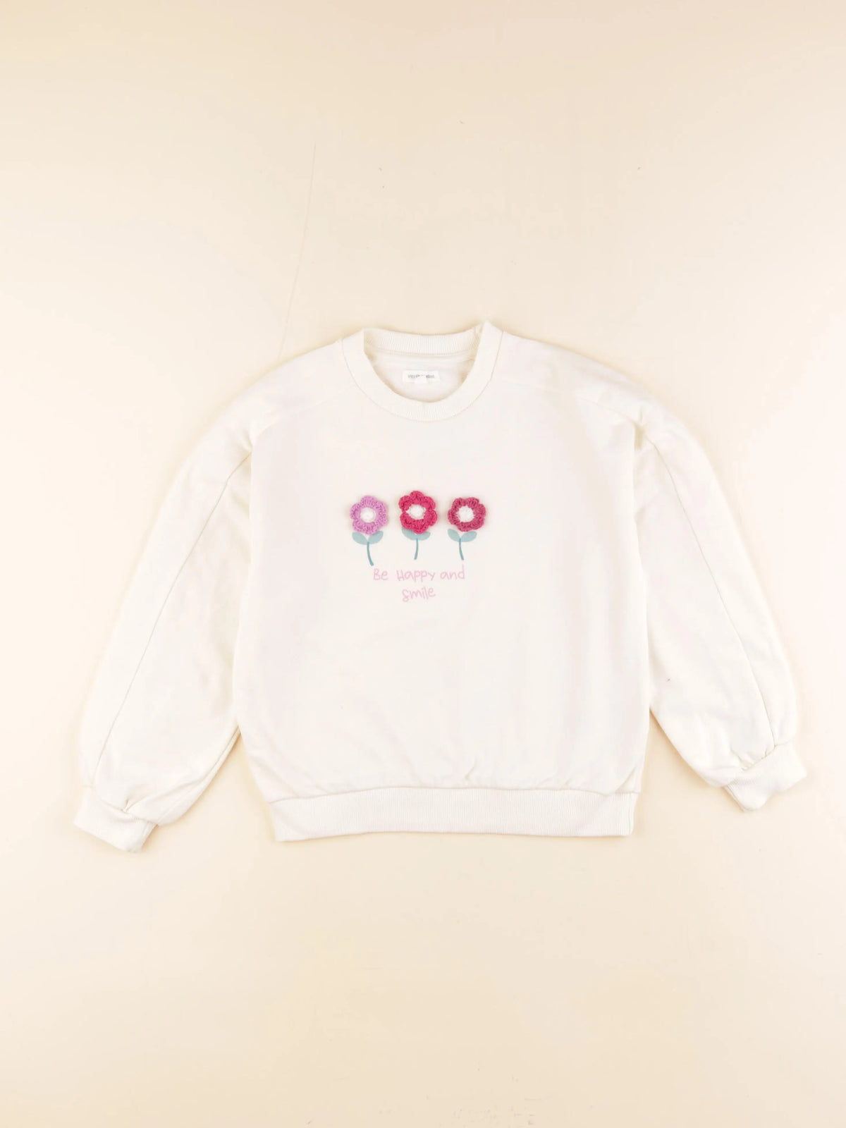 Vertbaudet - sweat beige - 8 ans