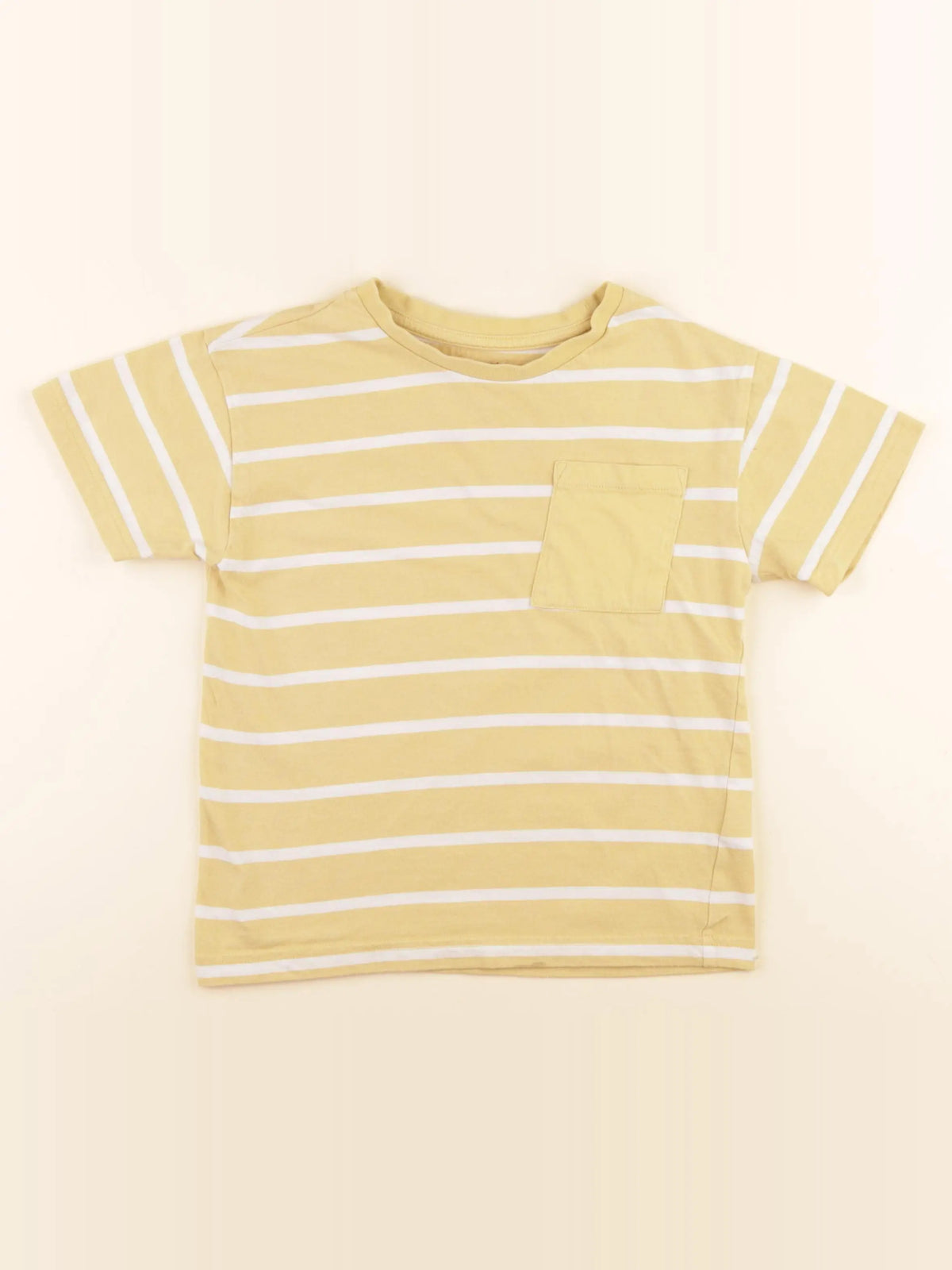Vertbaudet - tee-shirt blanc, jaune - 6 ans