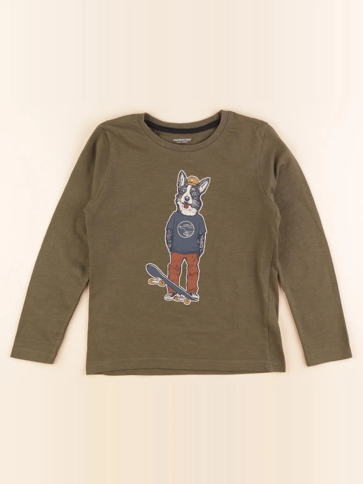 Vertbaudet - tee-shirt vert - 8 ans