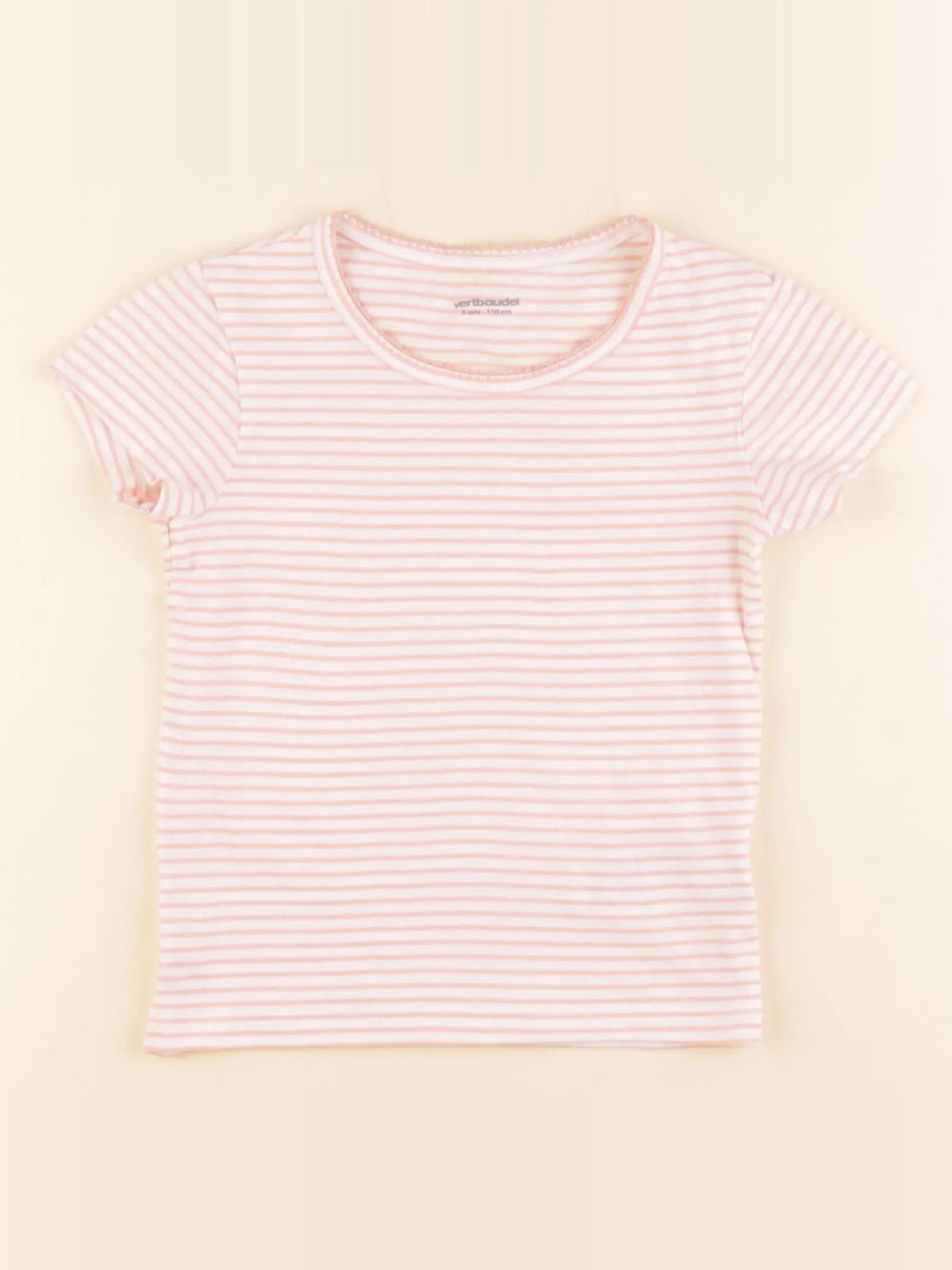 Vertbaudet - maillot de corps blanc, rose - 5 ans