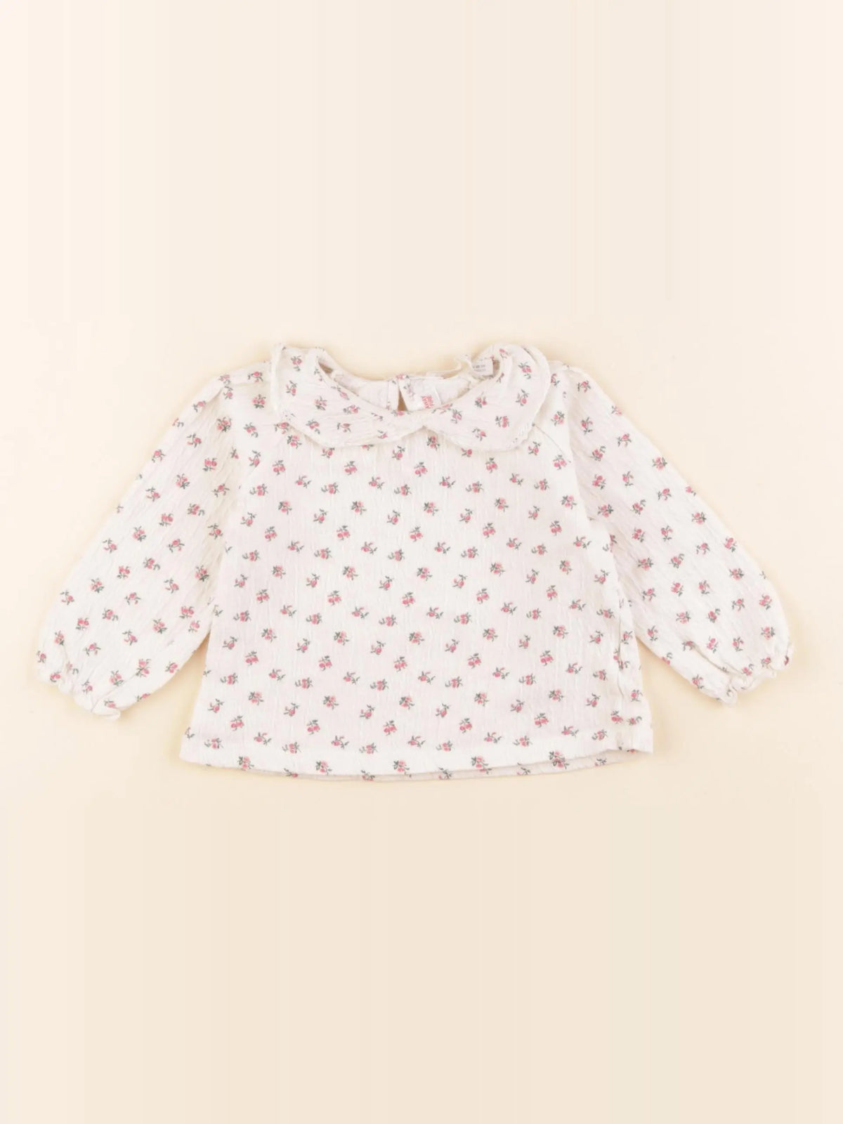 Zara - tee-shirt beige, rose - 9/12 mois