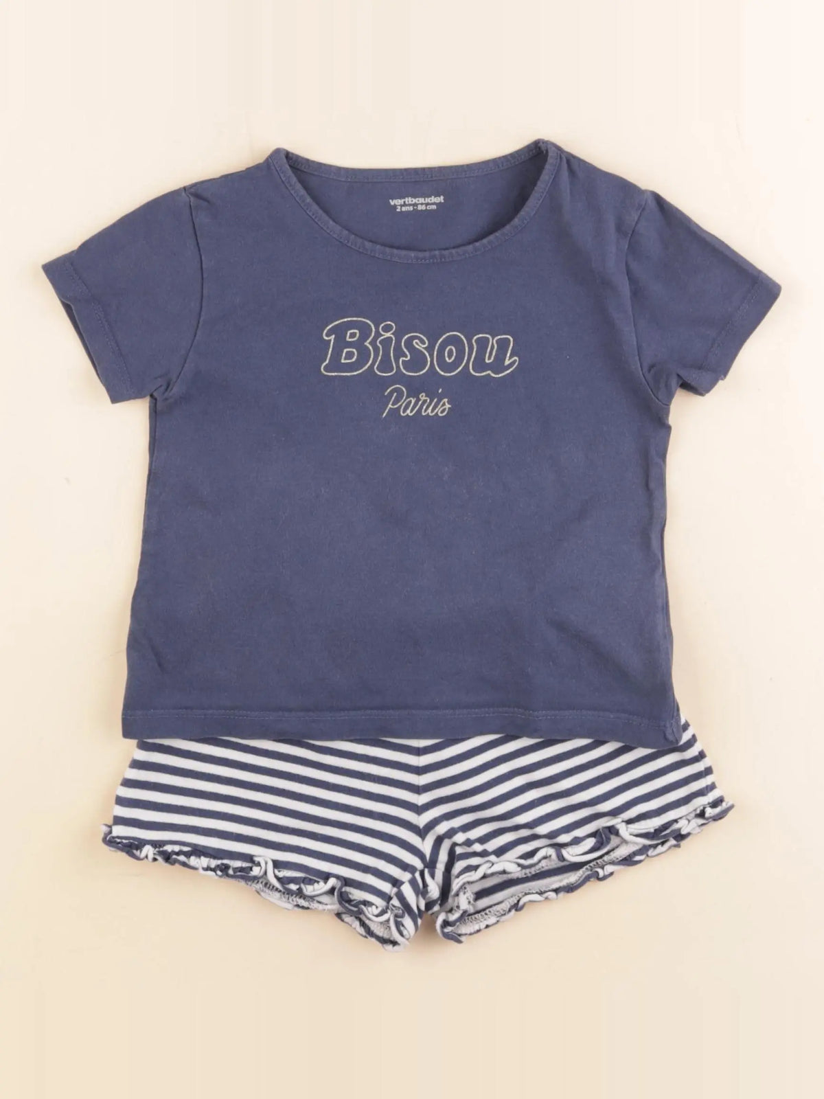 Vertbaudet - pyjama coton bleu - 2 ans