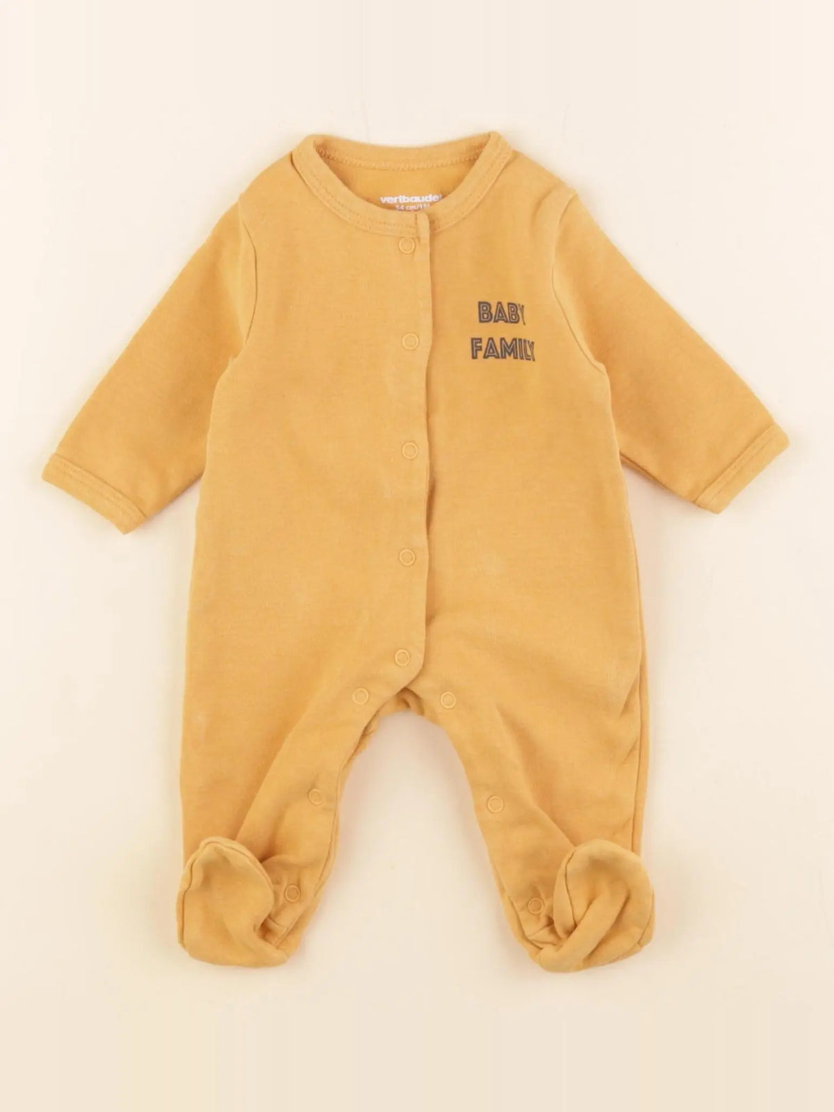 Vertbaudet - pyjama coton jaune - 1 mois