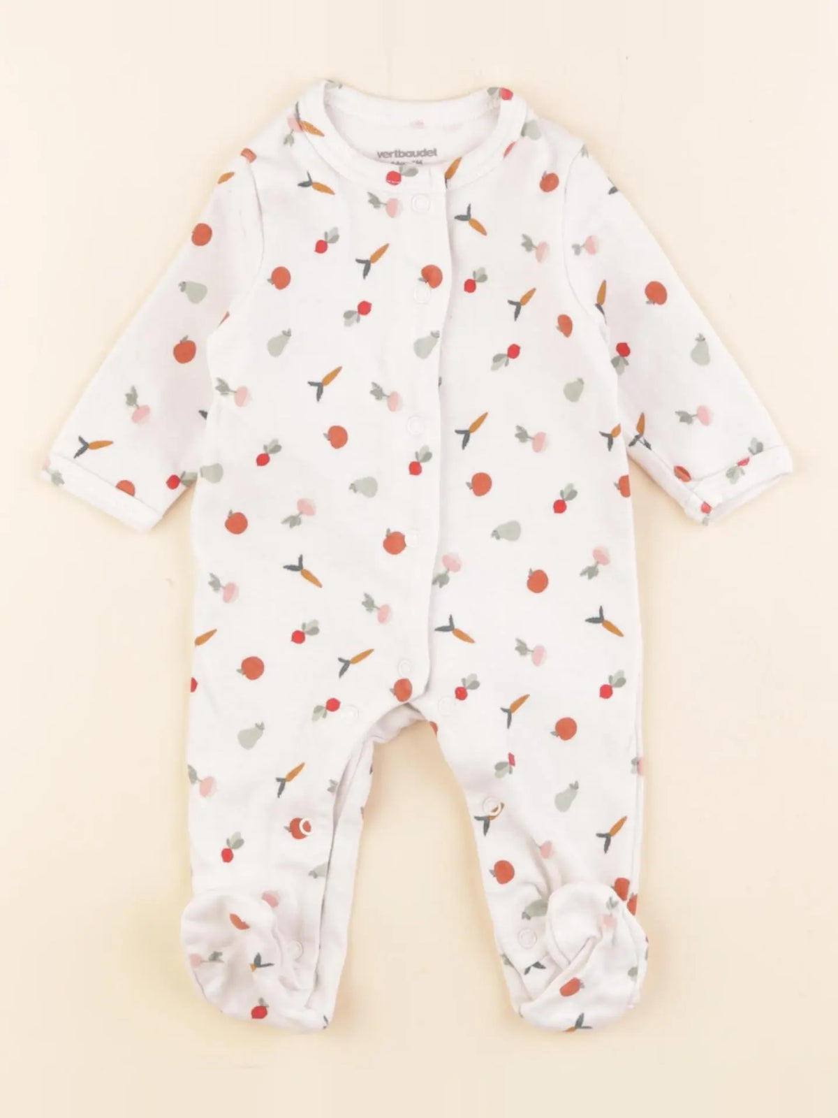 Vertbaudet - pyjama coton blanc - 1 mois