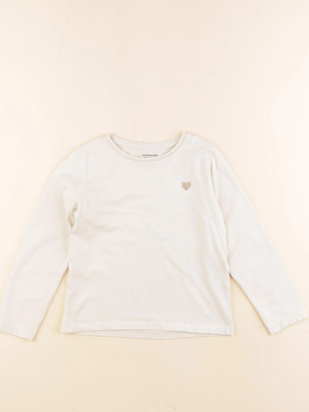 Vertbaudet - tee-shirt beige - 6 ans