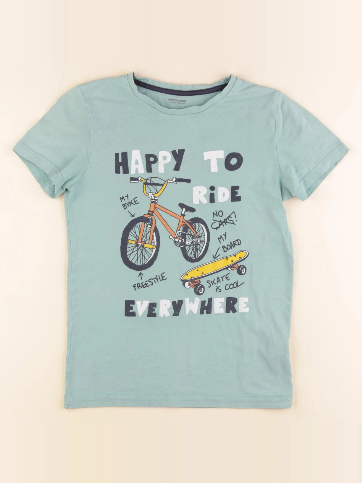 Vertbaudet - tee-shirt vert - 10 ans