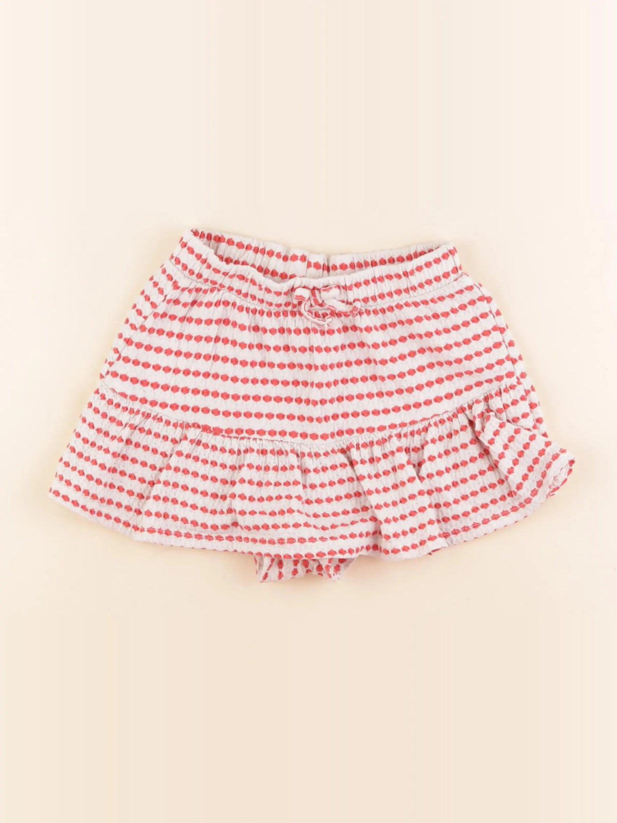 Zara - jupe short blanc, rouge - 4/5 ans