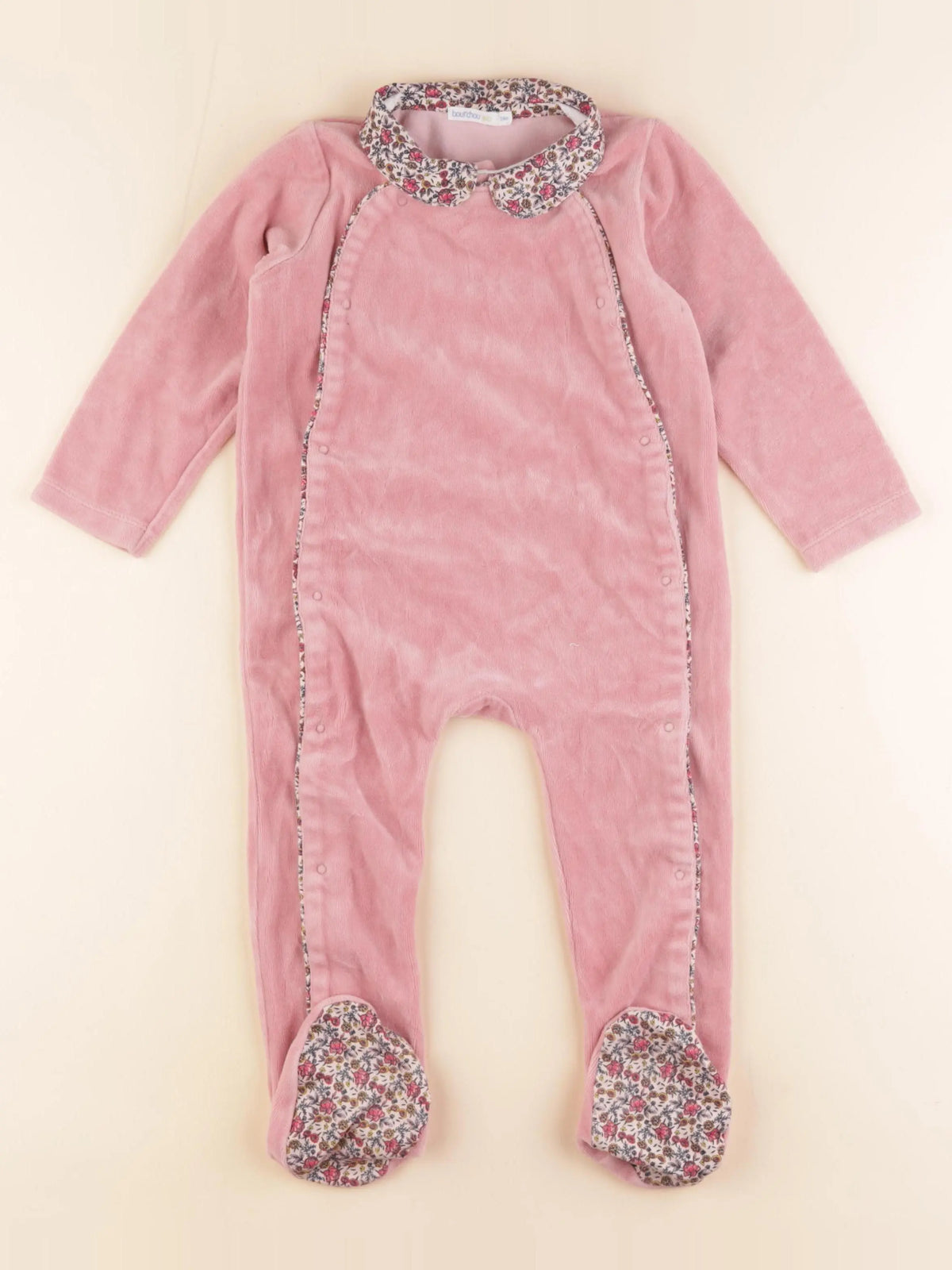 Boutchou - pyjama velours rose - 24 mois