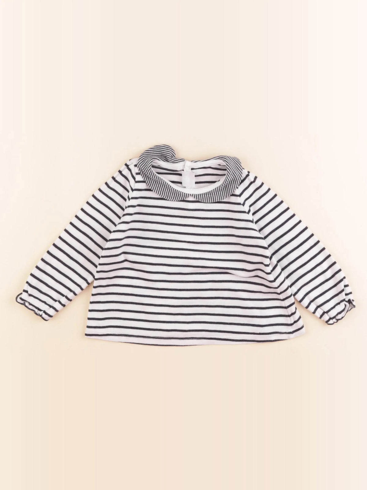 Petit Bateau - tee-shirt blanc, bleu - 18 mois
