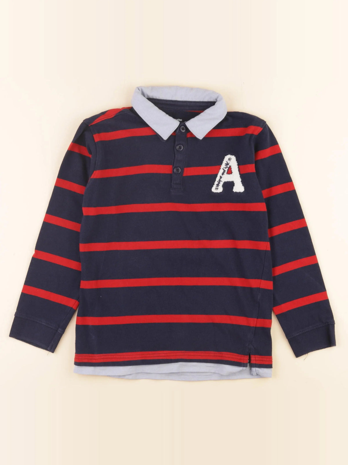 Vertbaudet - polo bleu, rouge - 10 ans