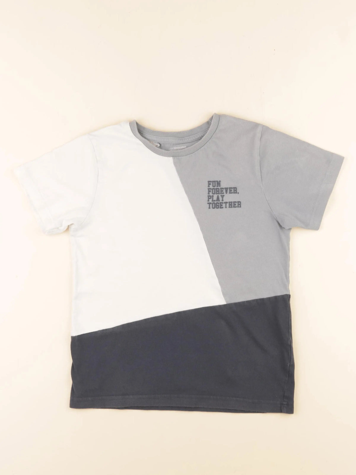 Vertbaudet - tee-shirt bleu, blanc - 10 ans