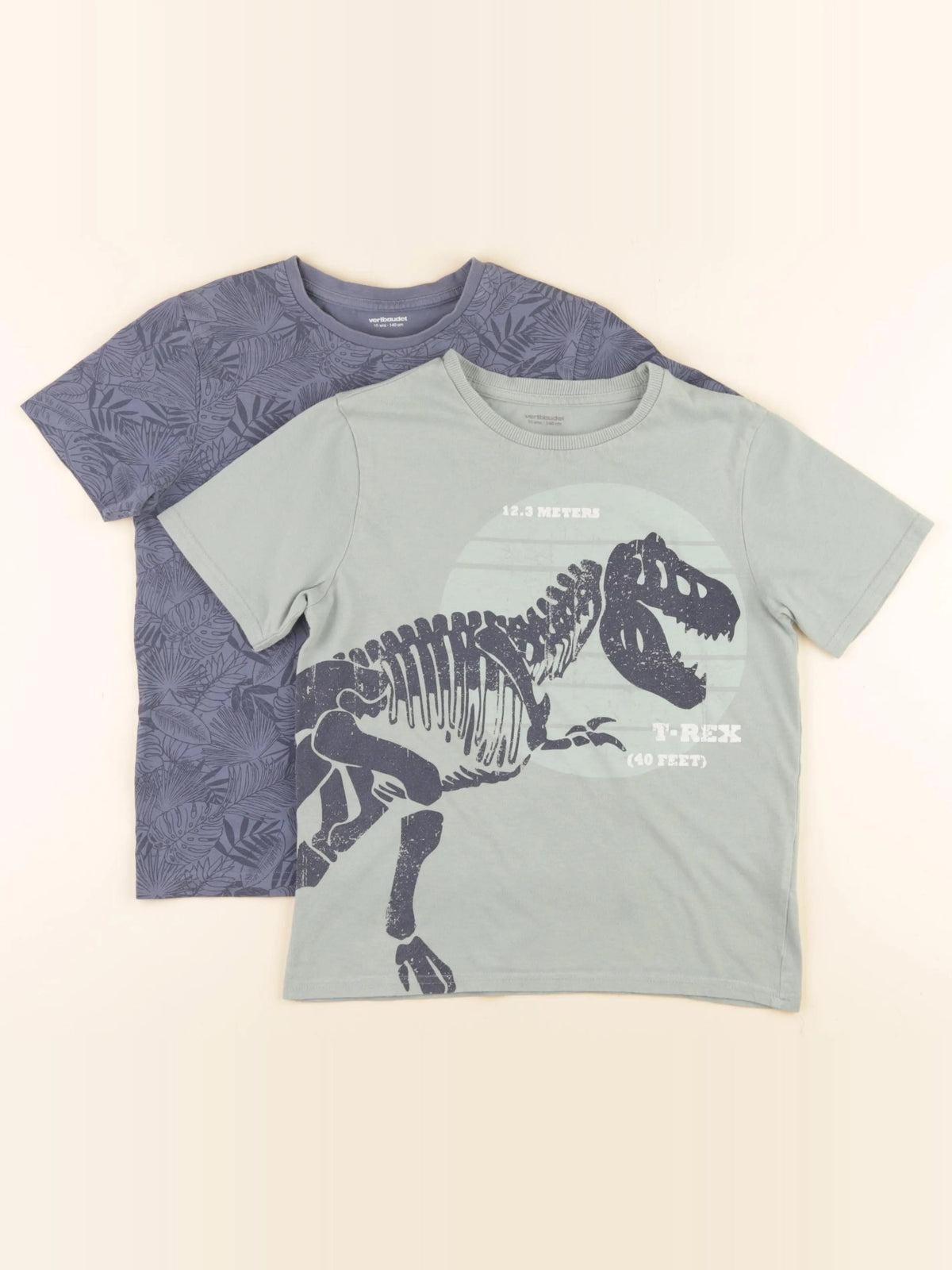 Vertbaudet - lot de 2 tee-shirts bleu, vert - 10 ans