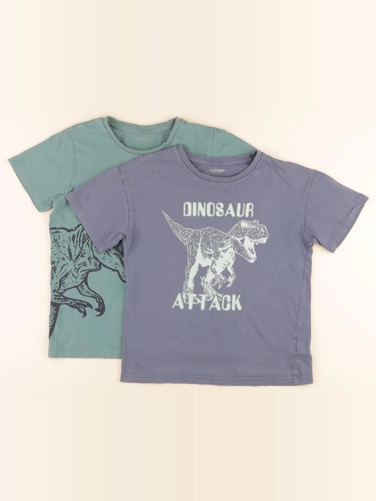 Vertbaudet - lot de 2 tee-shirts bleu, vert - 10 ans