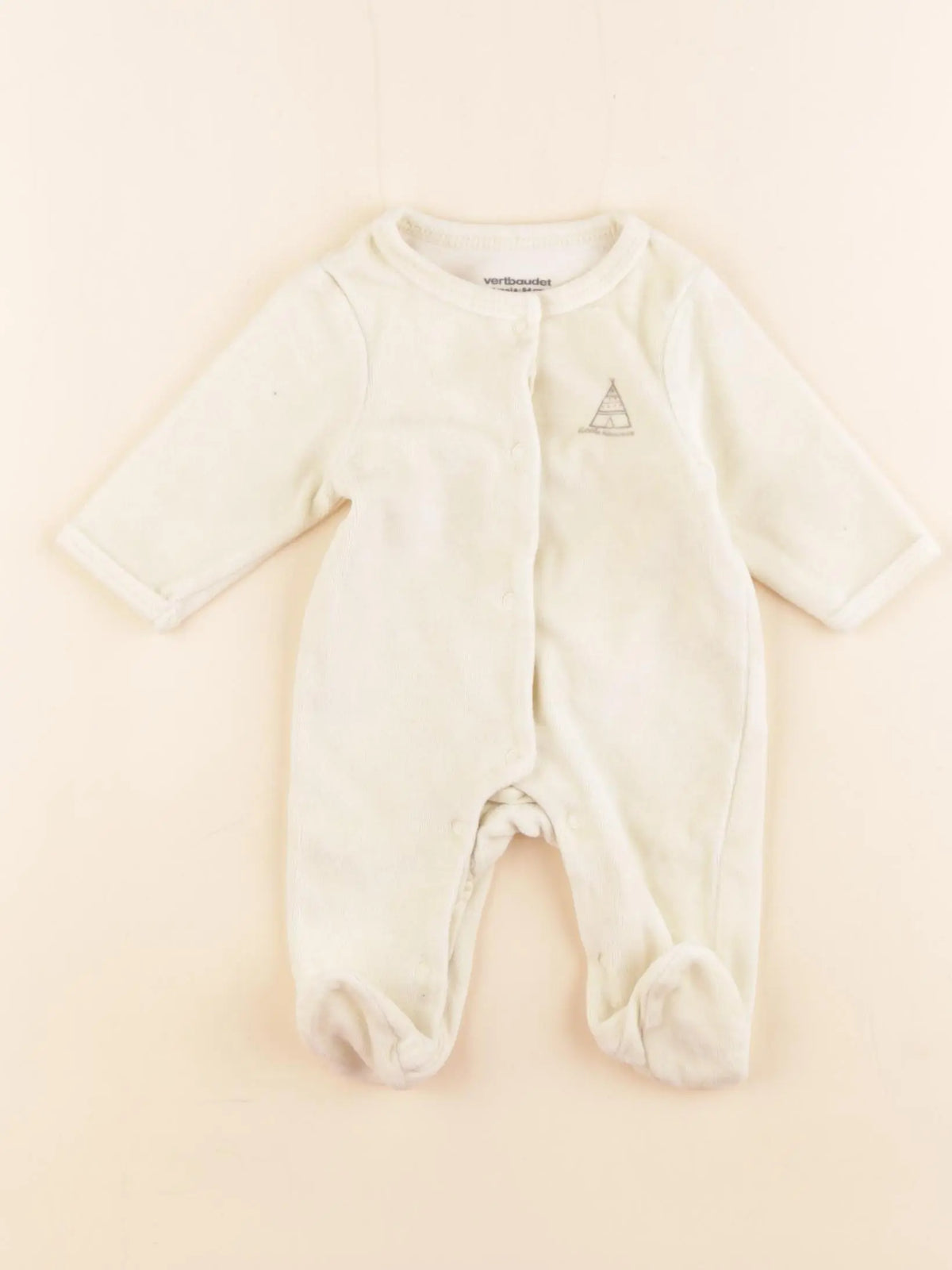 Vertbaudet - pyjama velours jaune - 1 mois