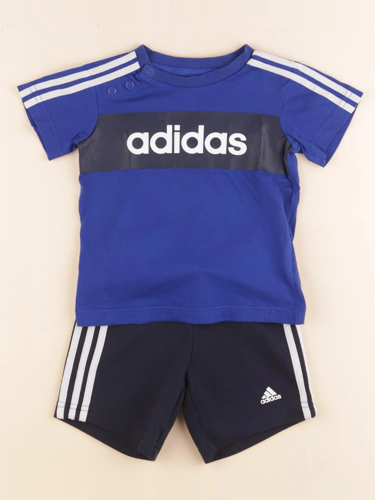Adidas - ensemble bleu, noir - 9/12 mois
