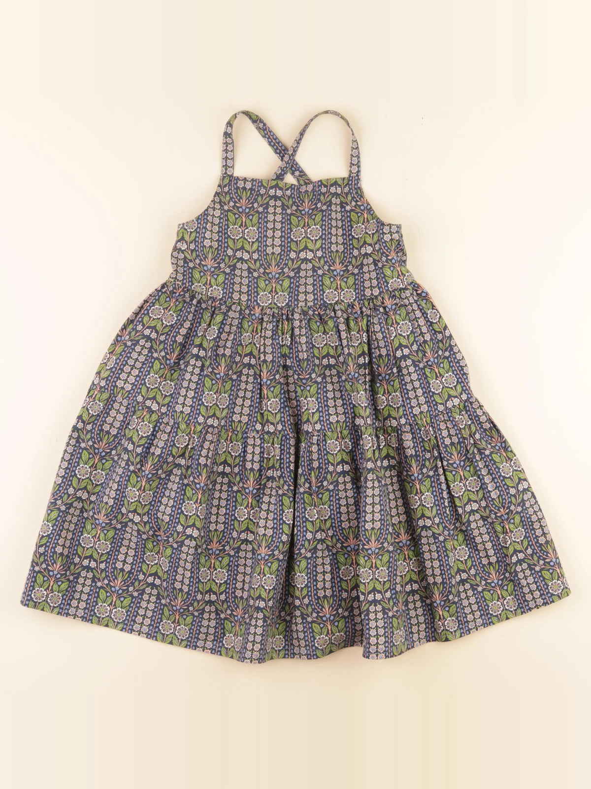 Monoprix - robe bleu, rose - 5/6 ans