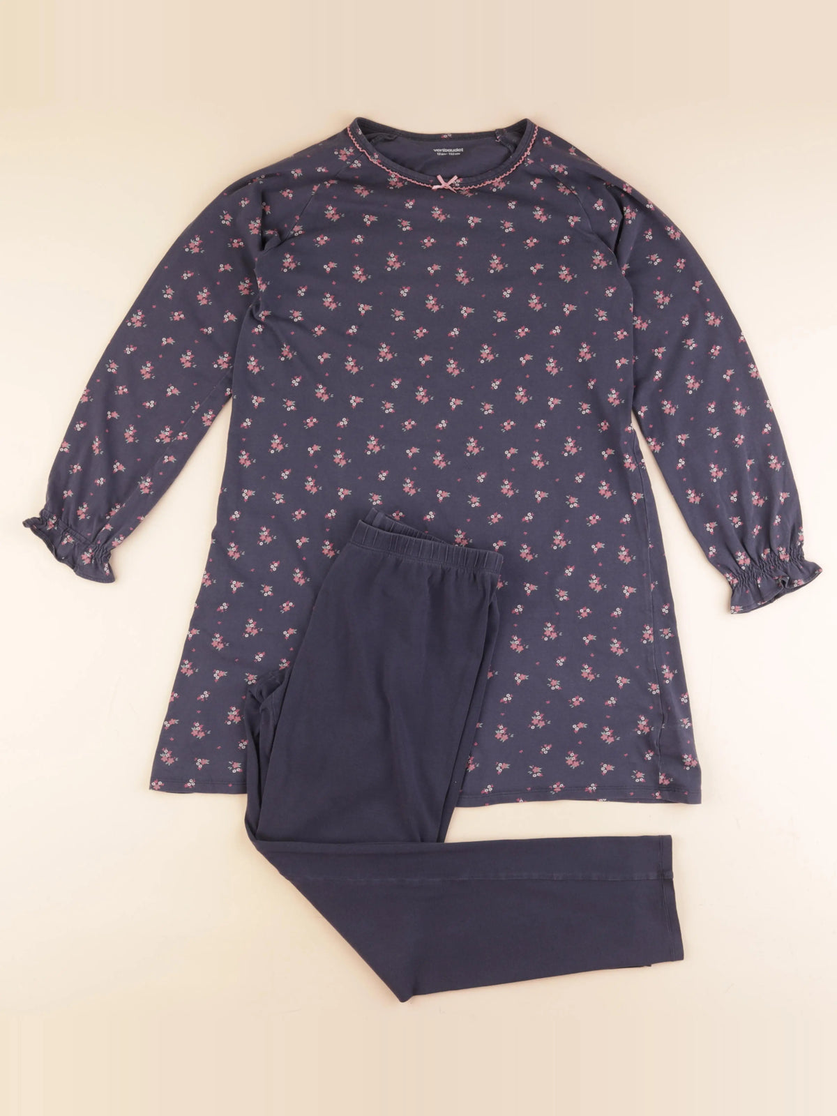 Vertbaudet - pyjama coton bleu, rose - 12 ans