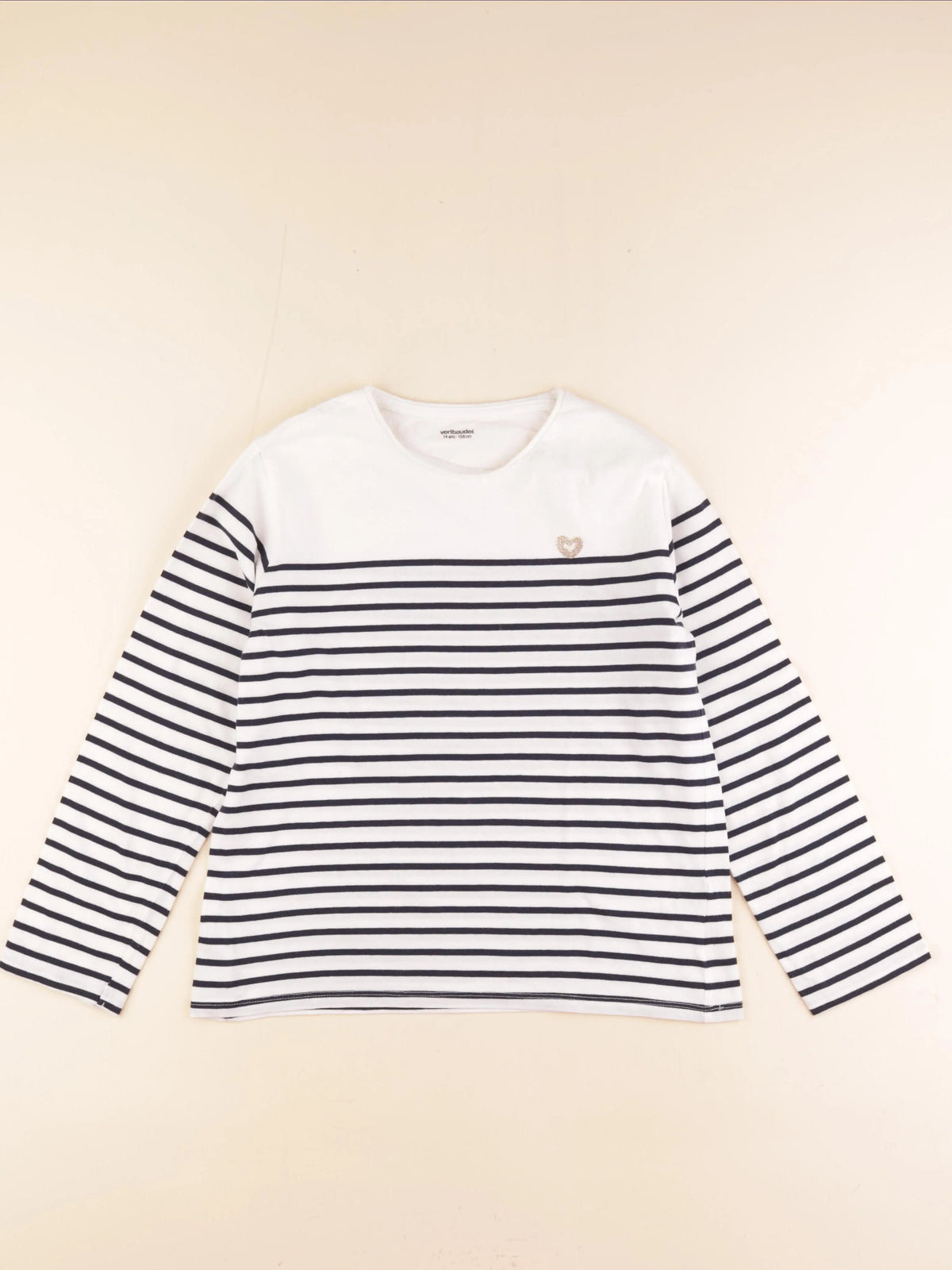 Vertbaudet - tee-shirt blanc, bleu - 14 ans