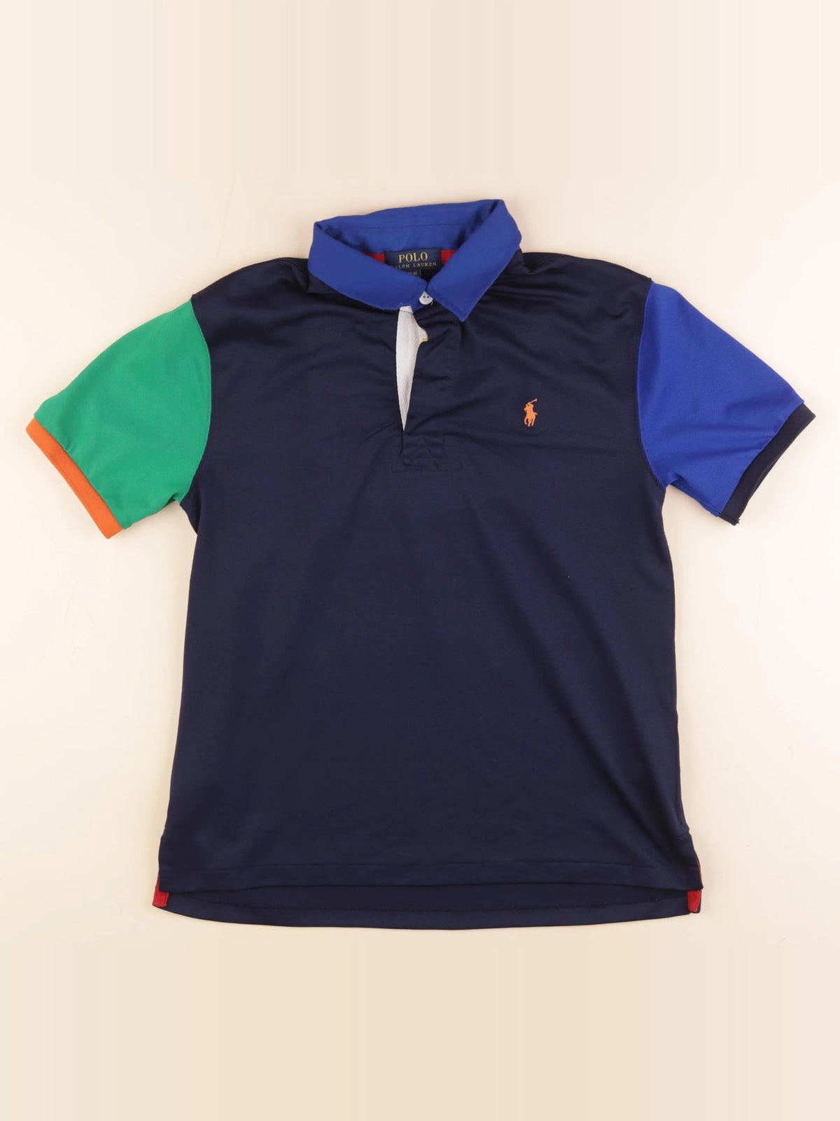 Ralph Lauren - polo imprimé au dos bleu - 14/16 ans