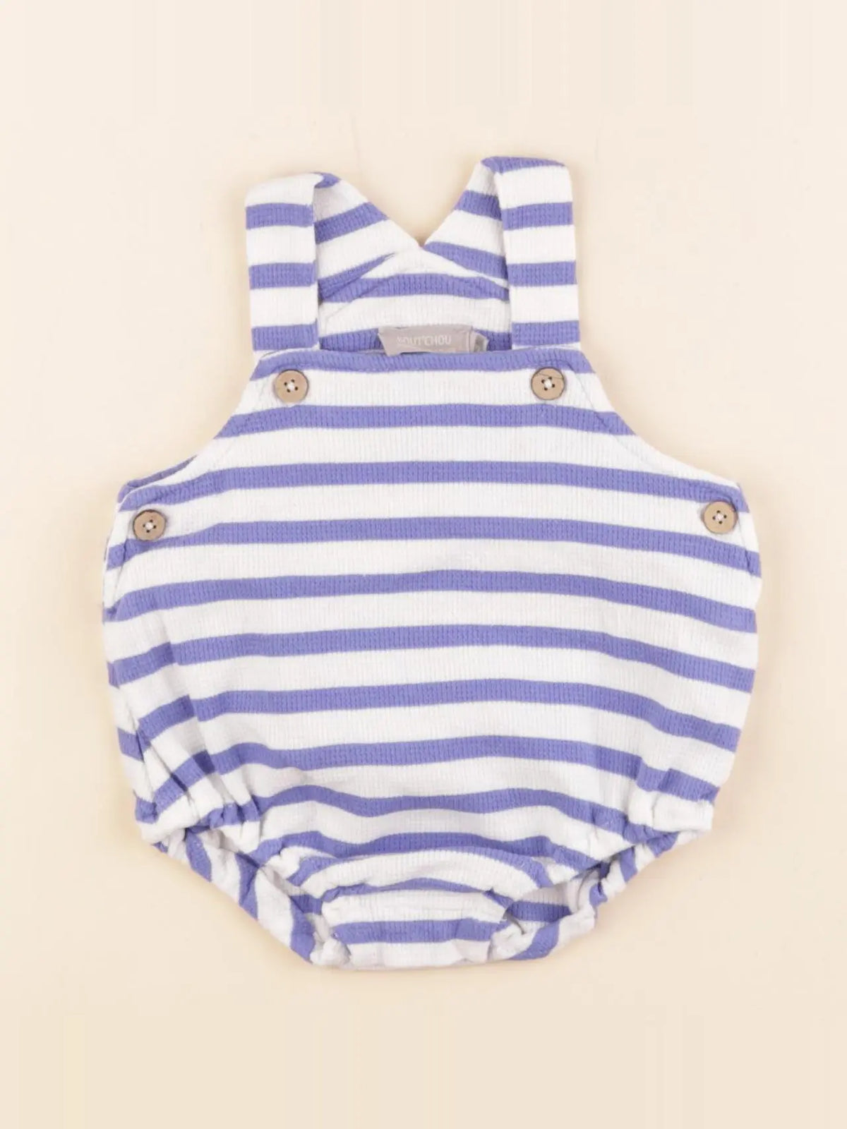 Boutchou - combinaison bleu, blanc - 3 mois