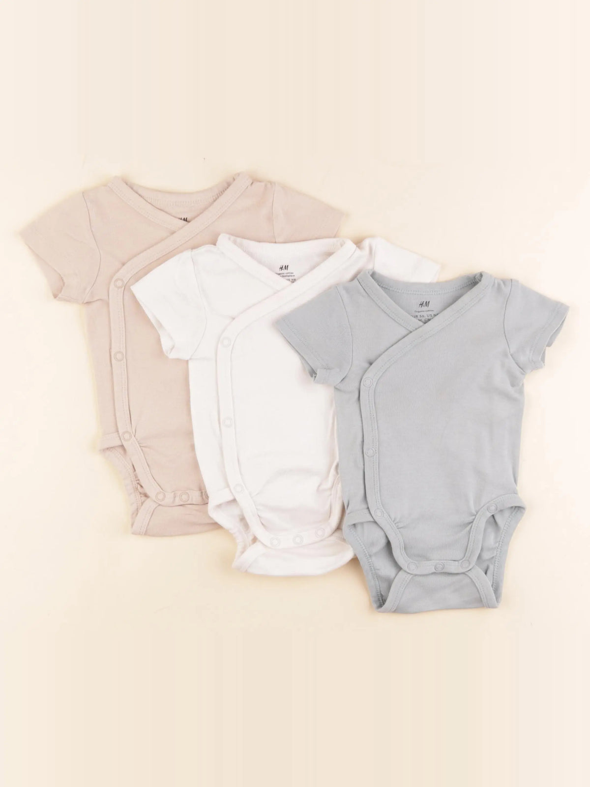 H&M - lot de 3 bodies en coton multicolore - 1/3 mois