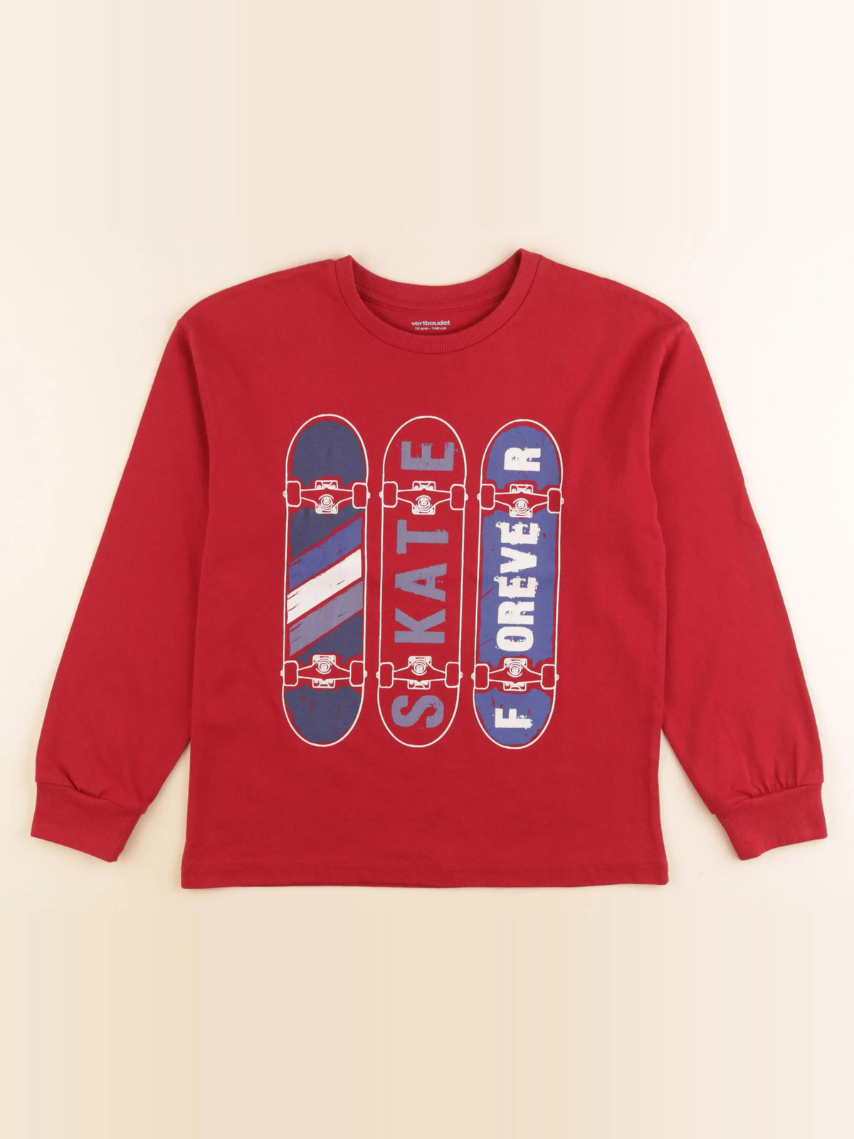Vertbaudet - tee-shirt rouge - 10 ans